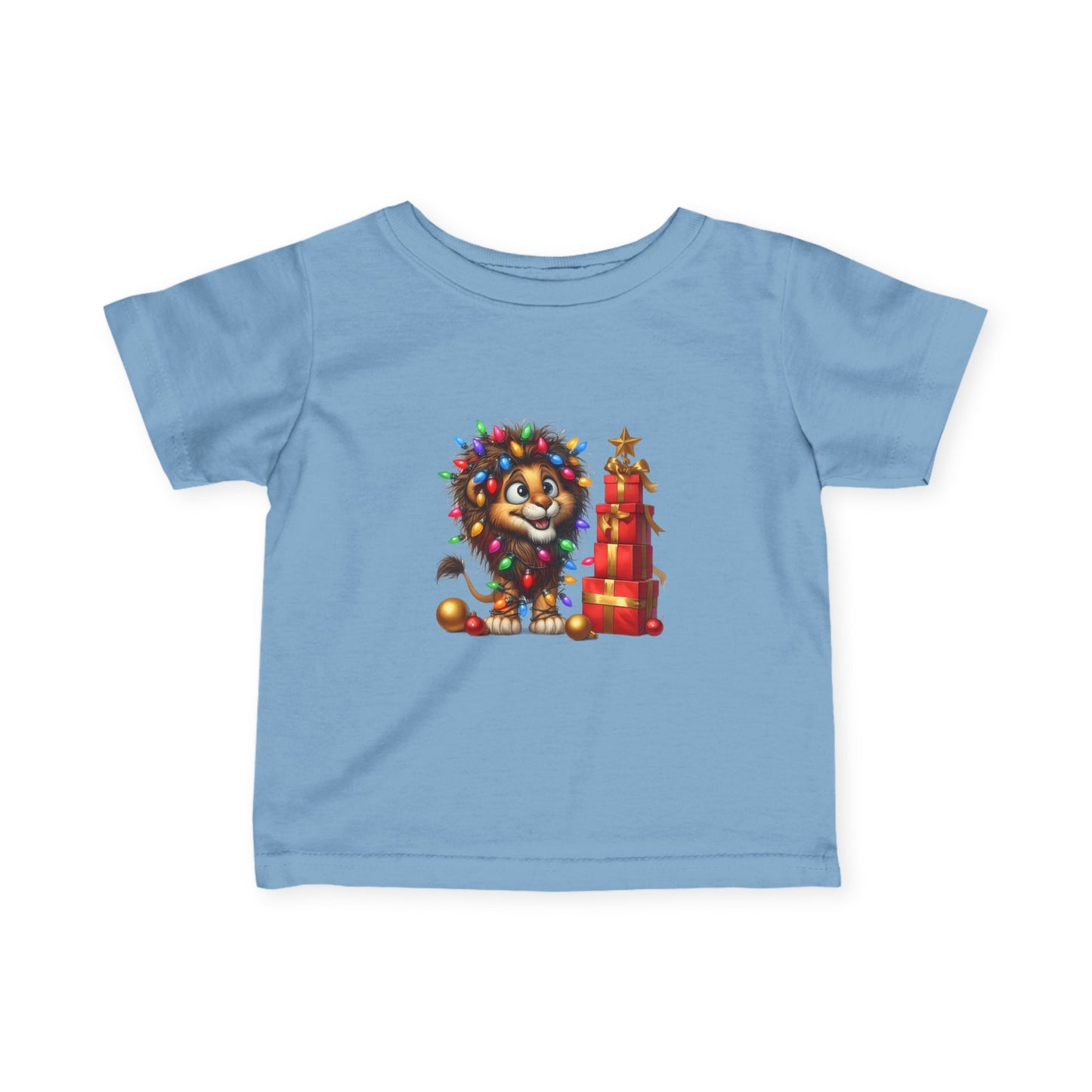Baby Lion Christmas Lights Infant T-Shirt – Safari Holiday Outfit