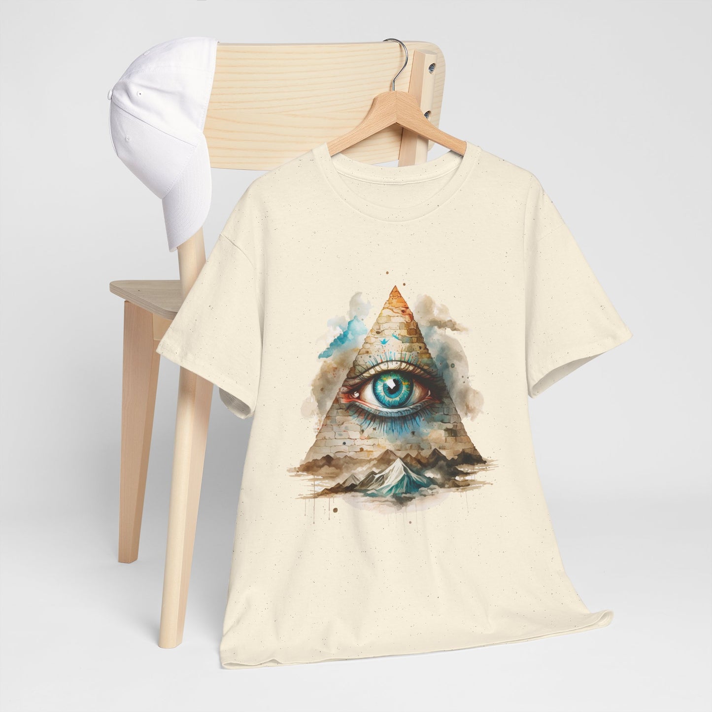 All-Seeing Eye Pyramid T-Shirt - Watercolor Illuminati Aesthetic Tee