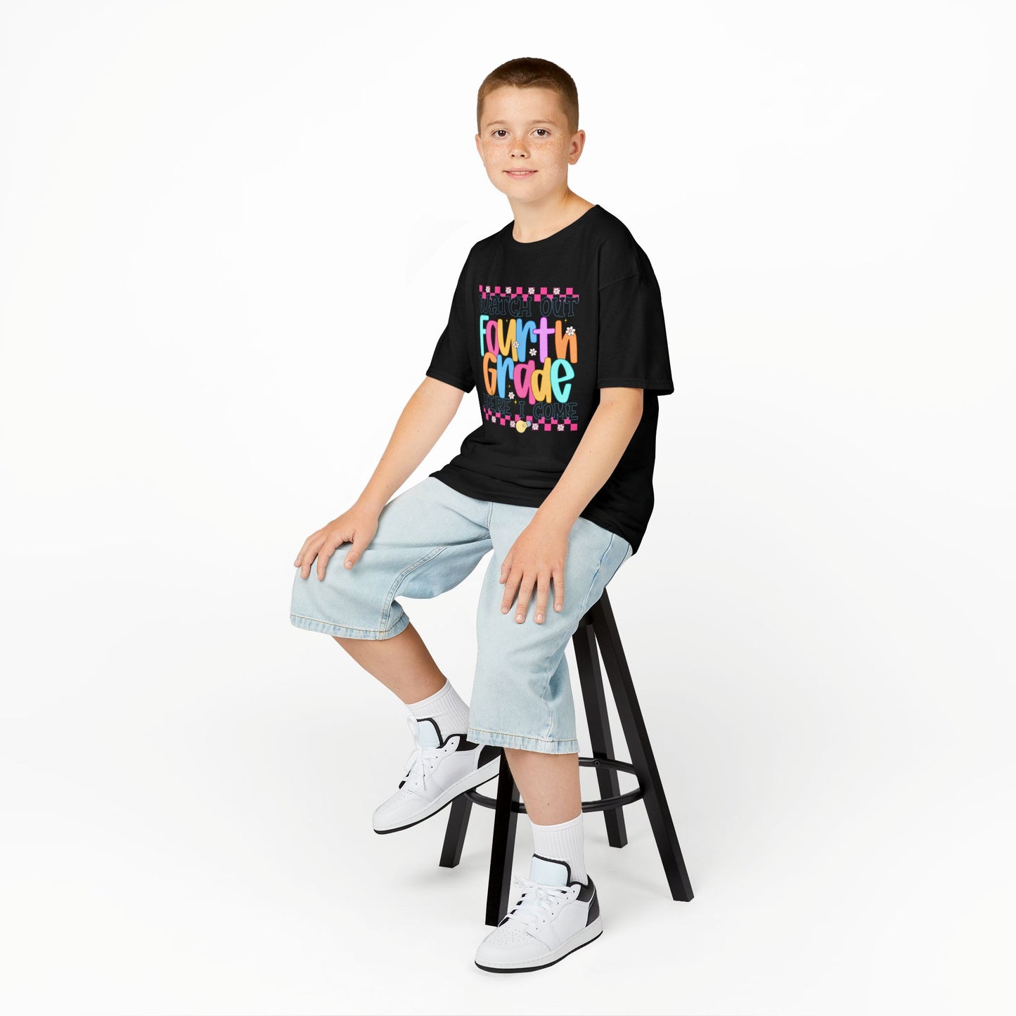 Watch Out Fourth Grade Shirt - Funny Kids Back to School Tee, Heavy Cotton 4th Grade Shirt, First Day of School Outfit