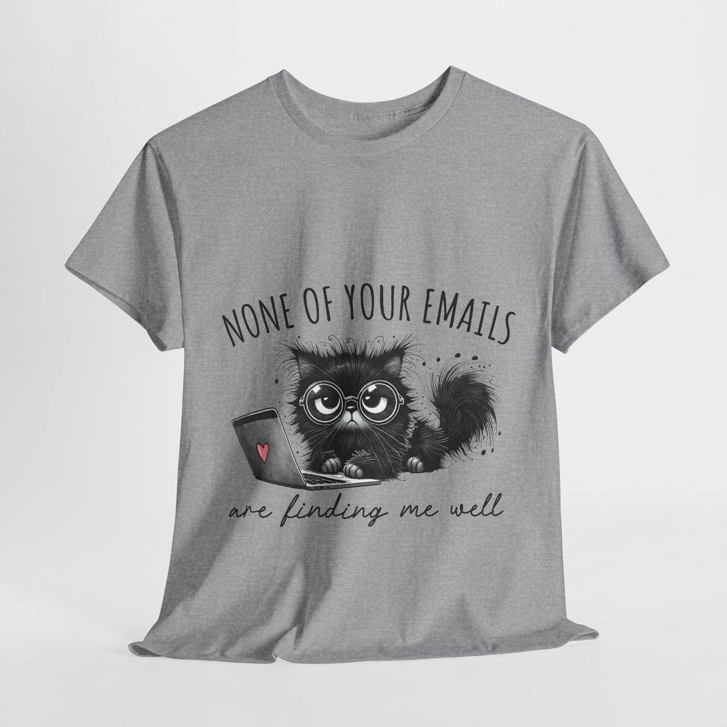 Work From Home Grumpy Cat T-Shirt - None of Your Emails Tee