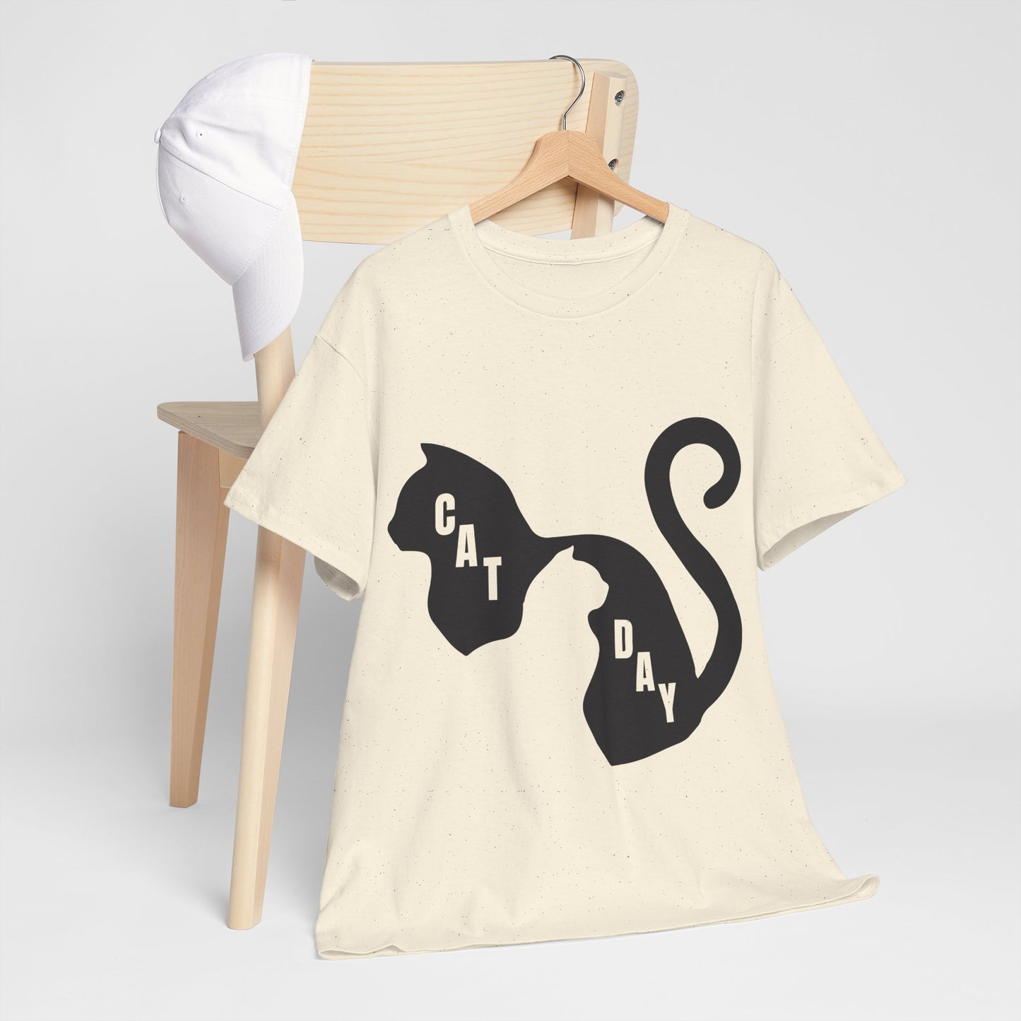 Cat Day Minimalist Black Cat Silhouette T-Shirt