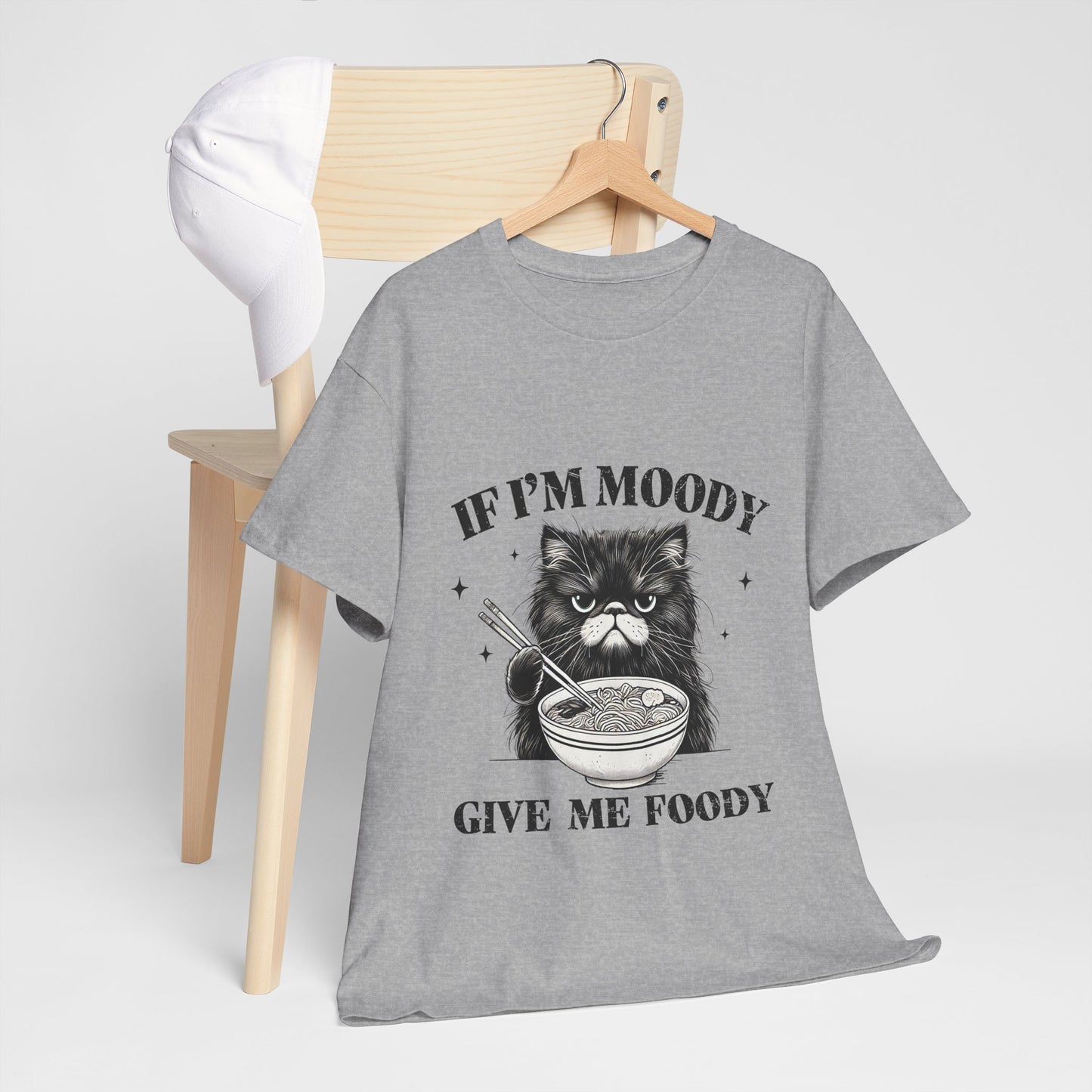 Grumpy Ramen Cat T-Shirt - Moody Kitty Noodles Tee