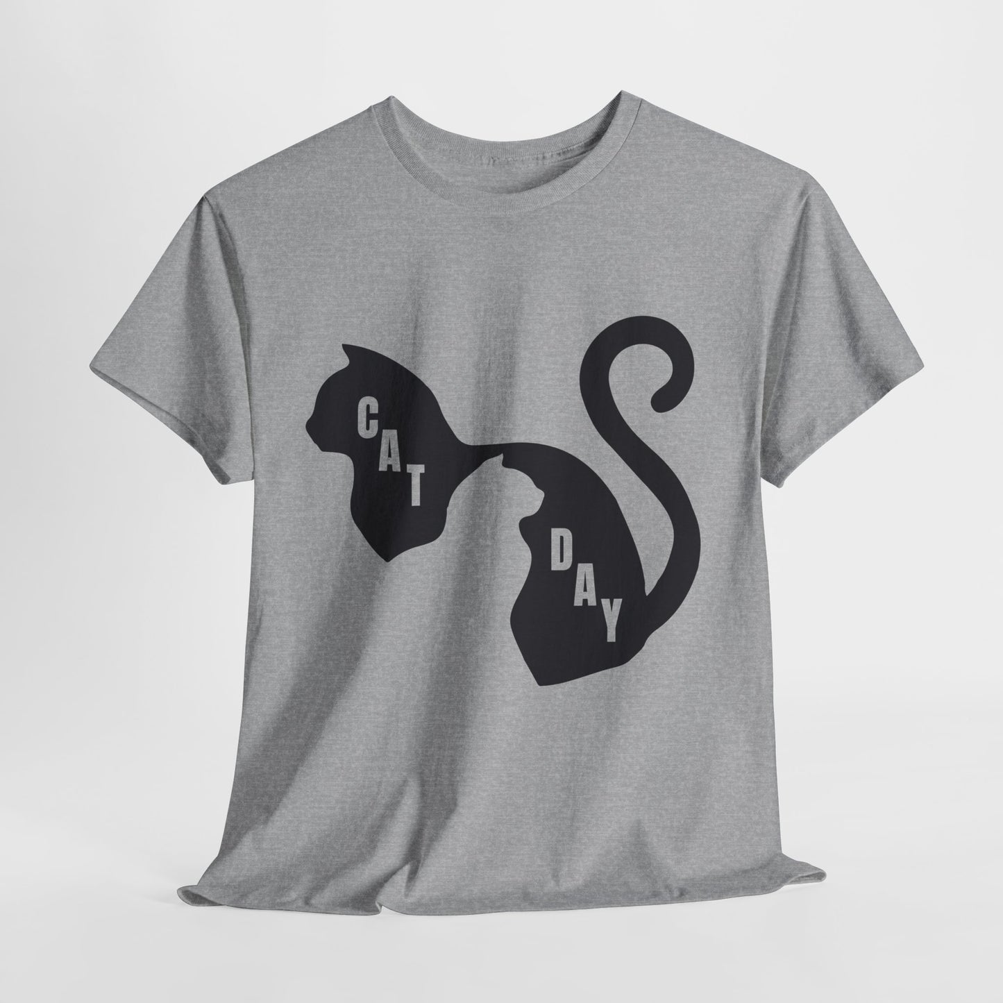 Cat Day Minimalist Black Cat Silhouette T-Shirt