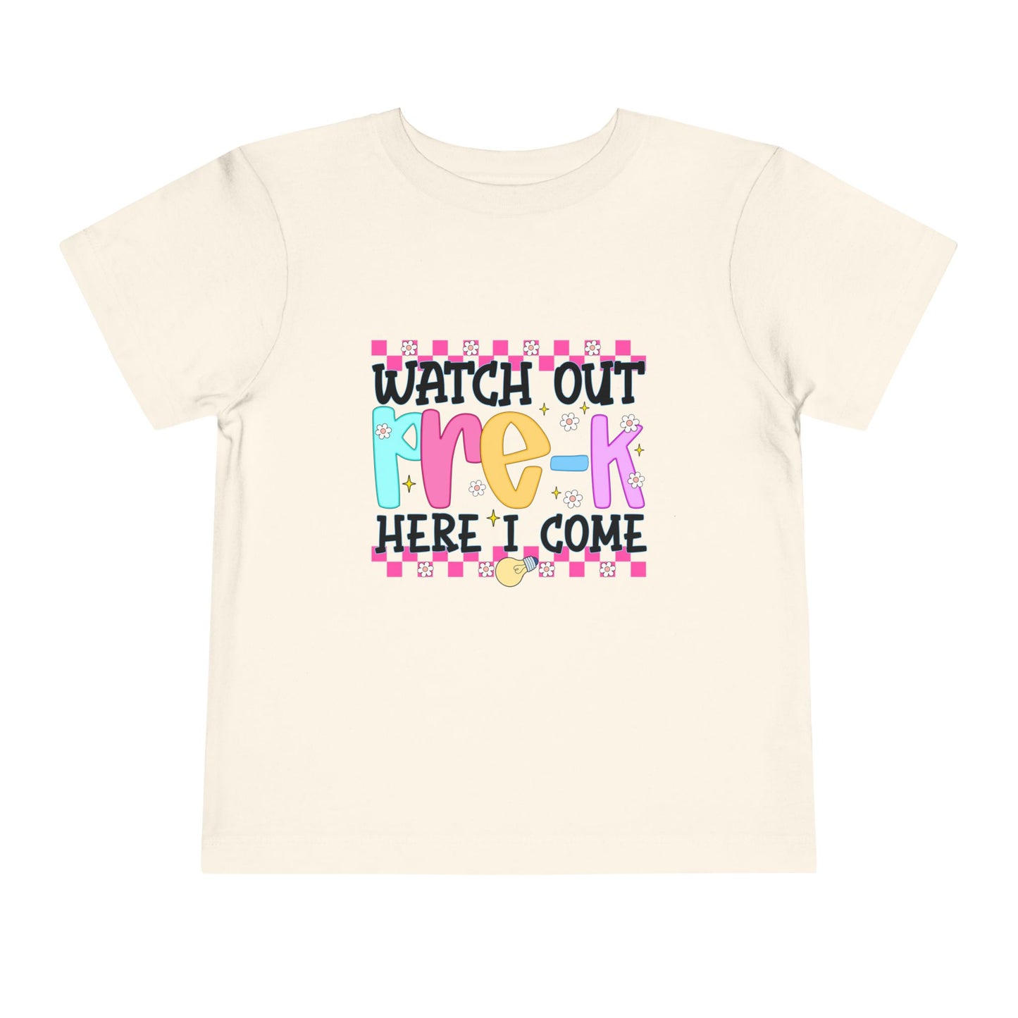 Watch Out Pre-K Shirt - Cute Toddler Back to School Tee, Preschool Here I Come Shirt for Kids, Colorful First Day of Pre-K Outfit