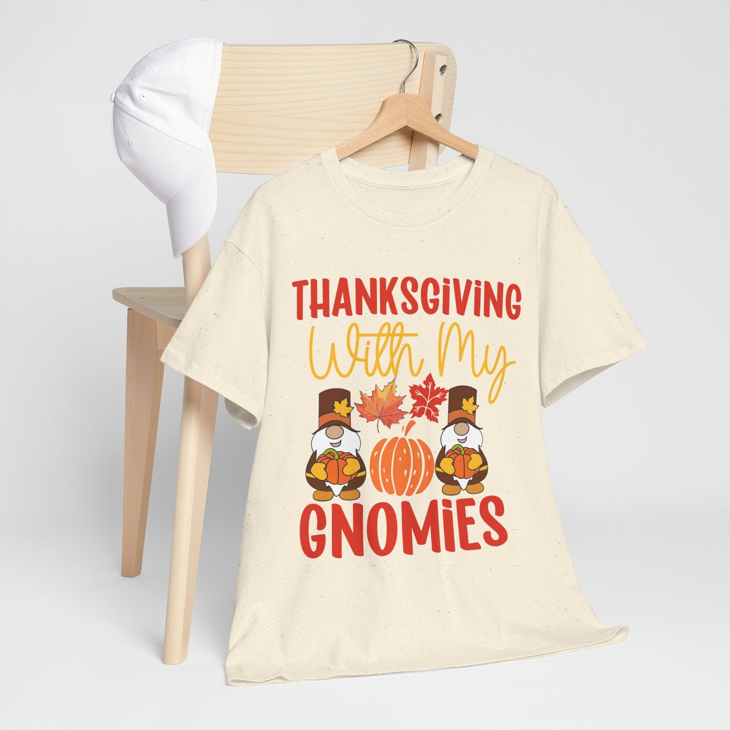Thanksgiving With My Gnomies T-Shirt - Cute Fall Gnome Family Tee