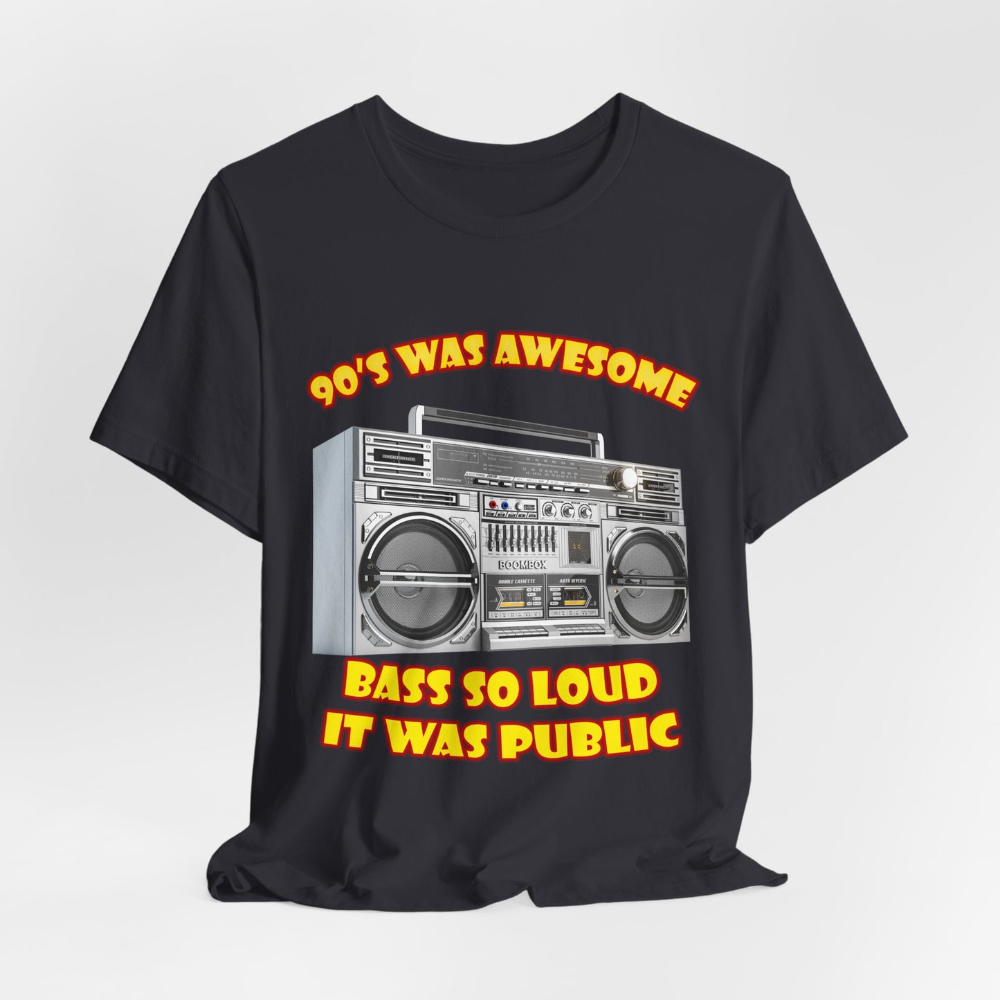 Bass So Loud It Was Public T-Shirt - Retro Boombox 90s Tee