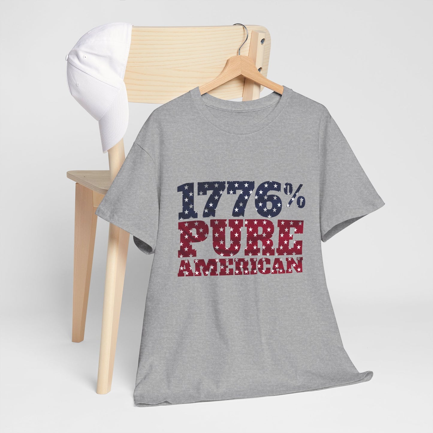 1776 Pure American T-Shirt - Vintage Patriotic USA 4th of July Tee