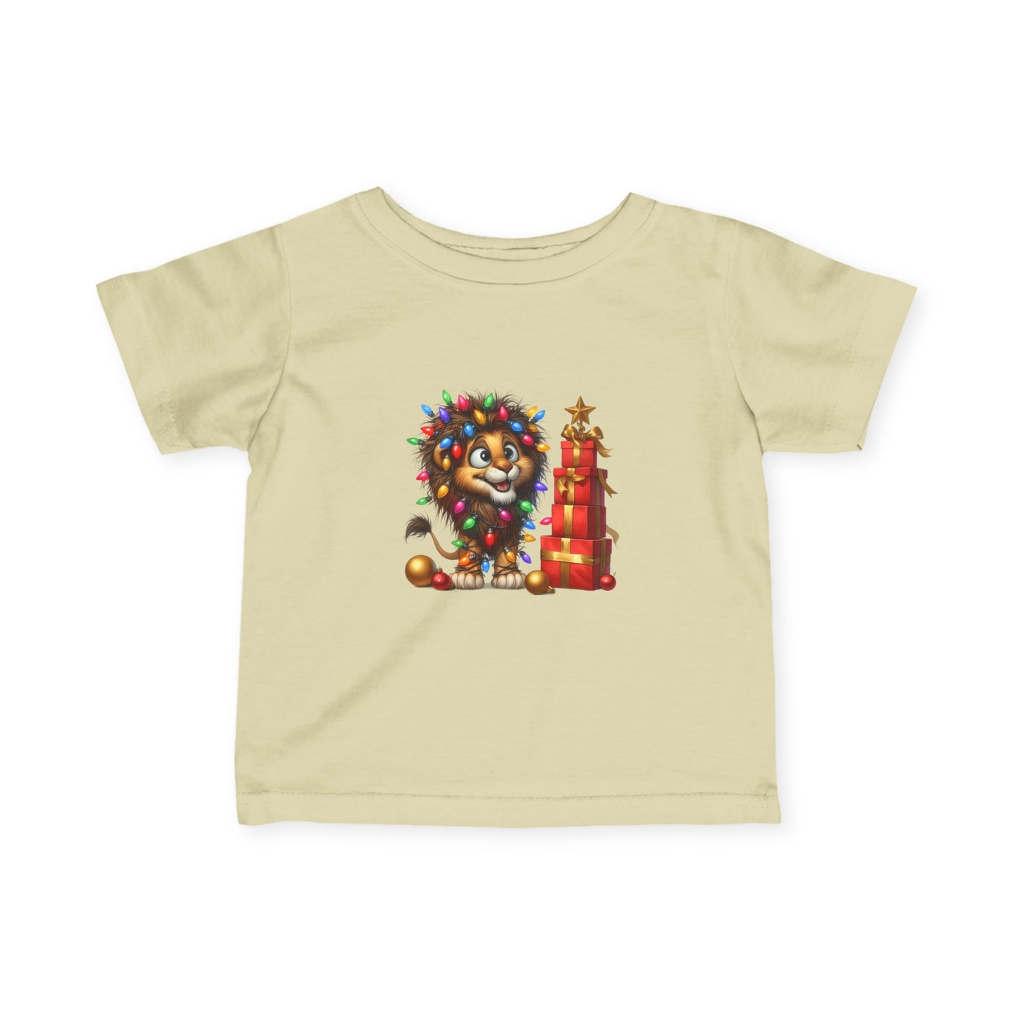 Baby Lion Christmas Lights Infant T-Shirt – Safari Holiday Outfit