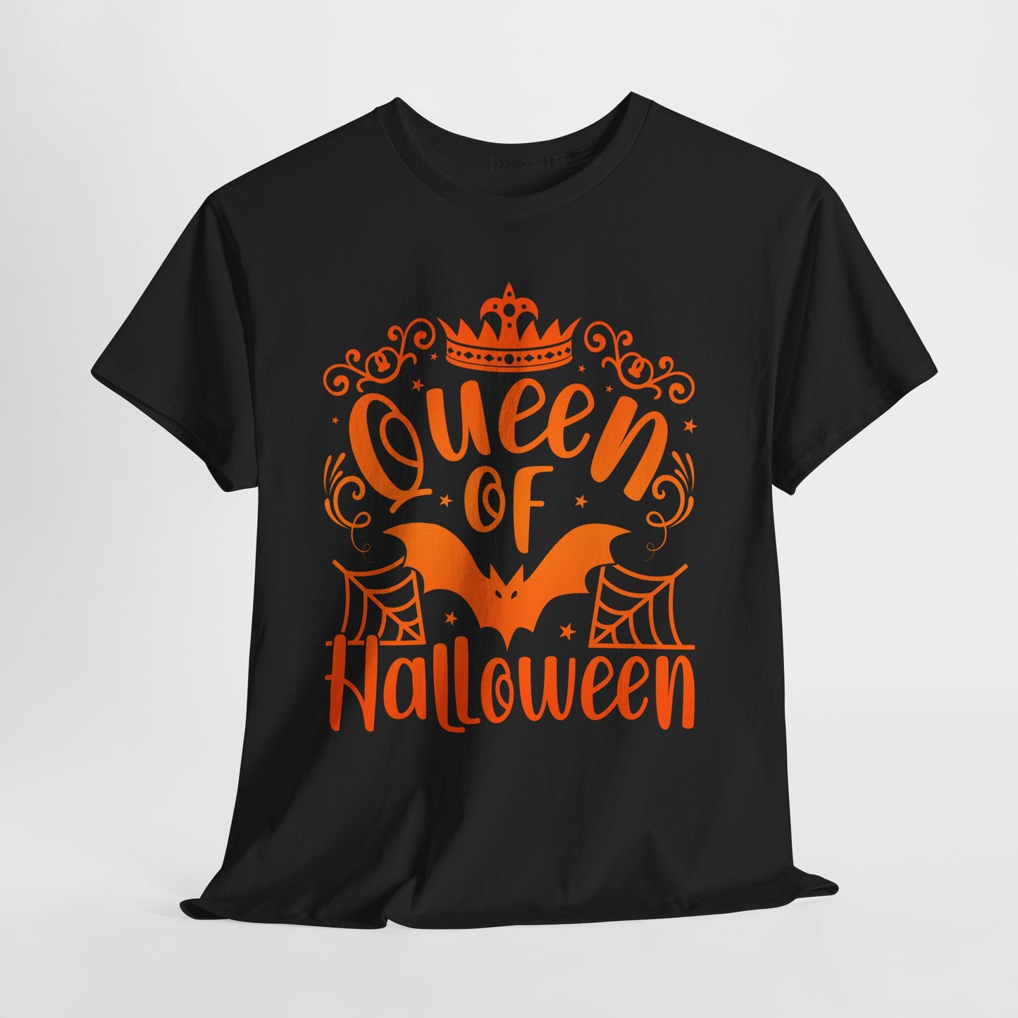 Queen of Halloween T-Shirt - Gothic Spider Web Crown Tee