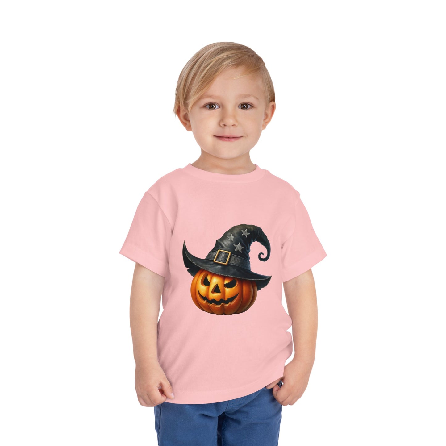 Witch Hat Pumpkin Kids T-Shirt - Smiling Jack O' Lantern Toddler Tee