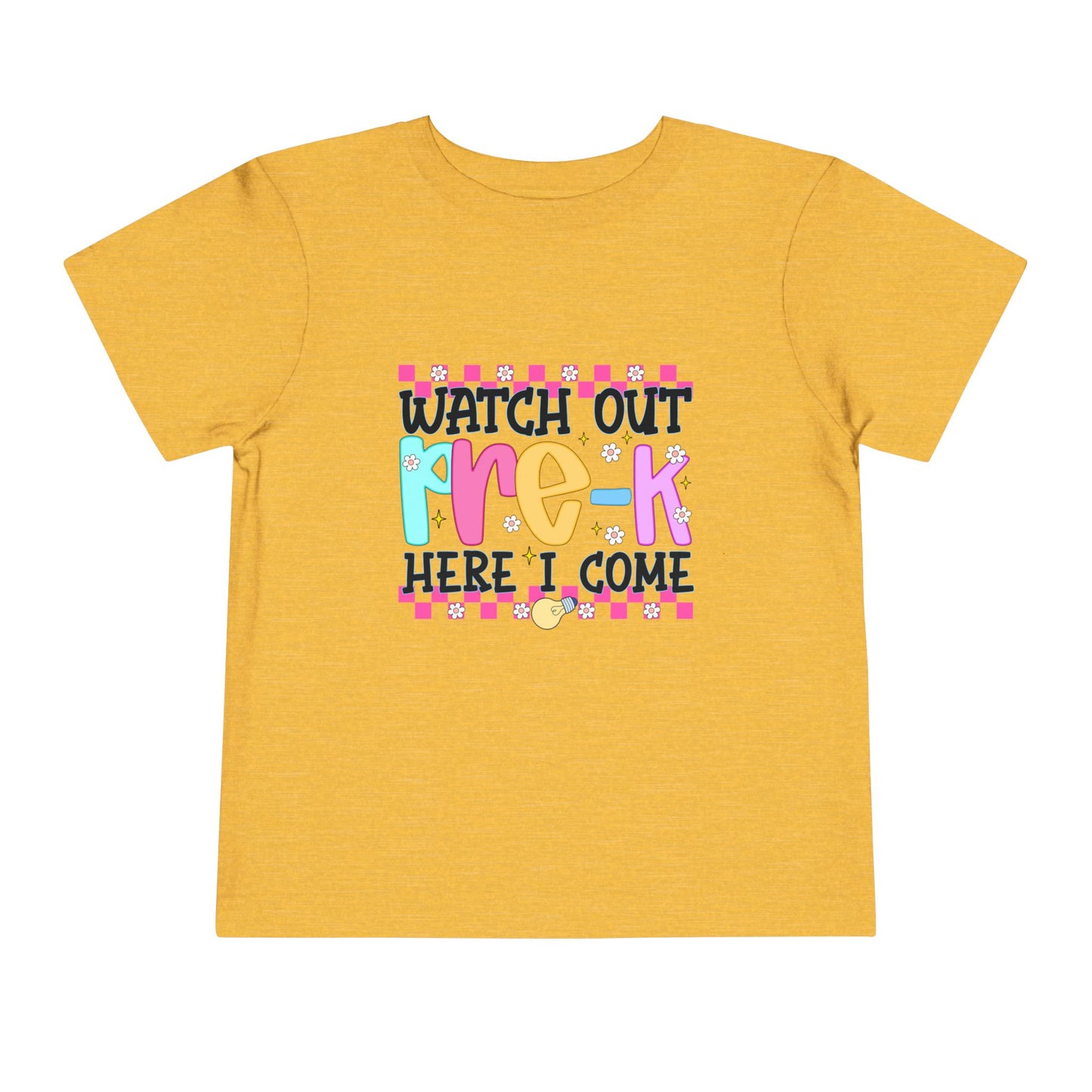 Watch Out Pre-K Shirt - Cute Toddler Back to School Tee, Preschool Here I Come Shirt for Kids, Colorful First Day of Pre-K Outfit