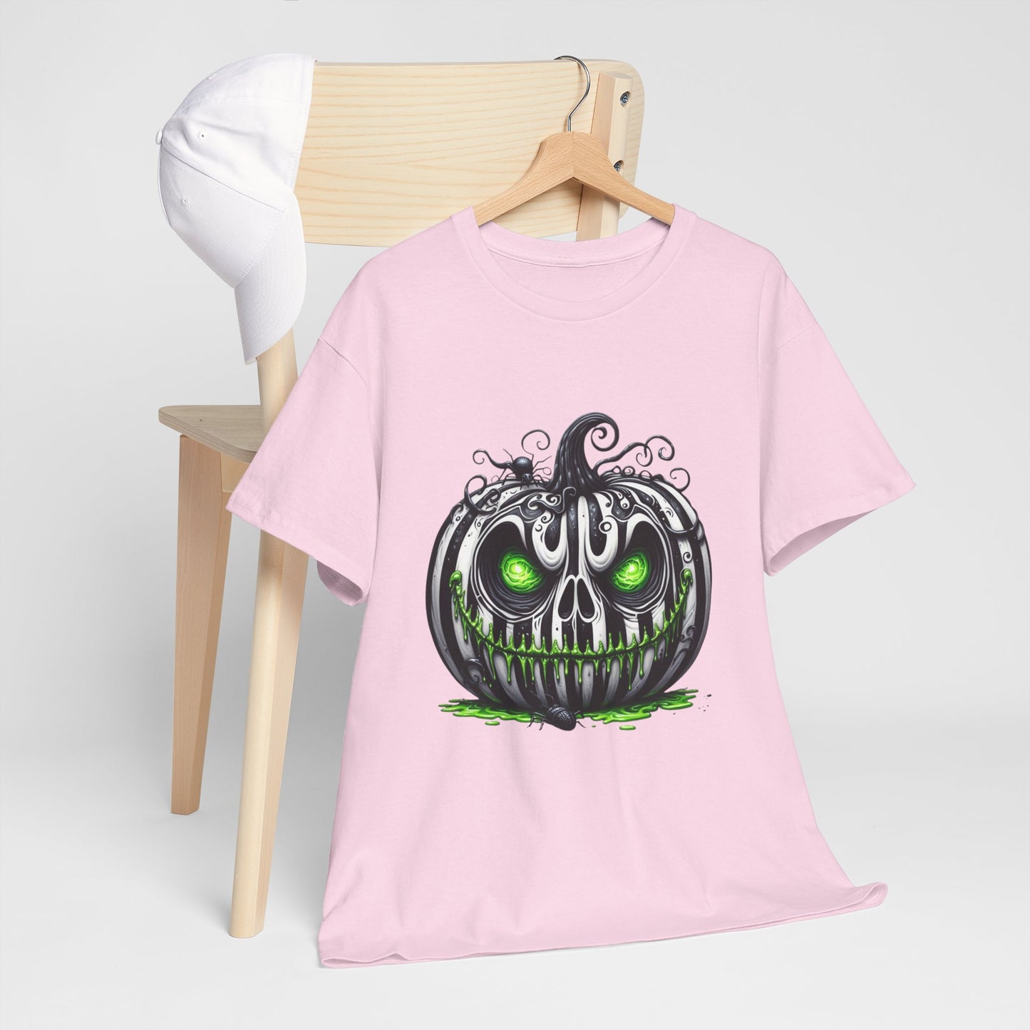 Neon Goo Pumpkin Halloween - Glowing Green Eyes Spooky T-Shirt