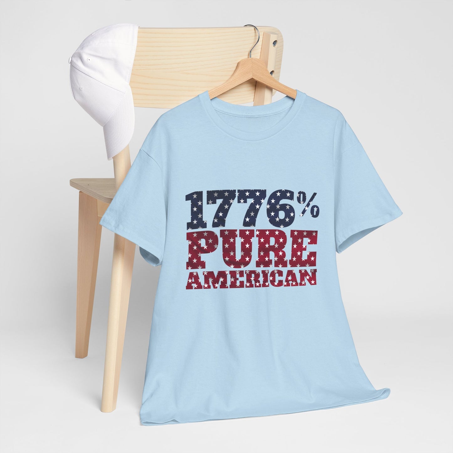 1776 Pure American T-Shirt - Vintage Patriotic USA 4th of July Tee