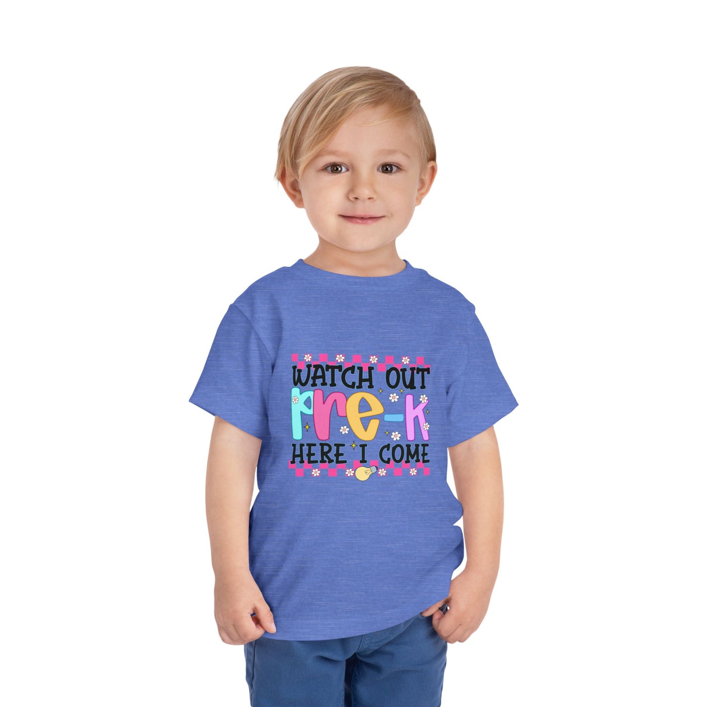 Watch Out Pre-K Shirt - Cute Toddler Back to School Tee, Preschool Here I Come Shirt for Kids, Colorful First Day of Pre-K Outfit