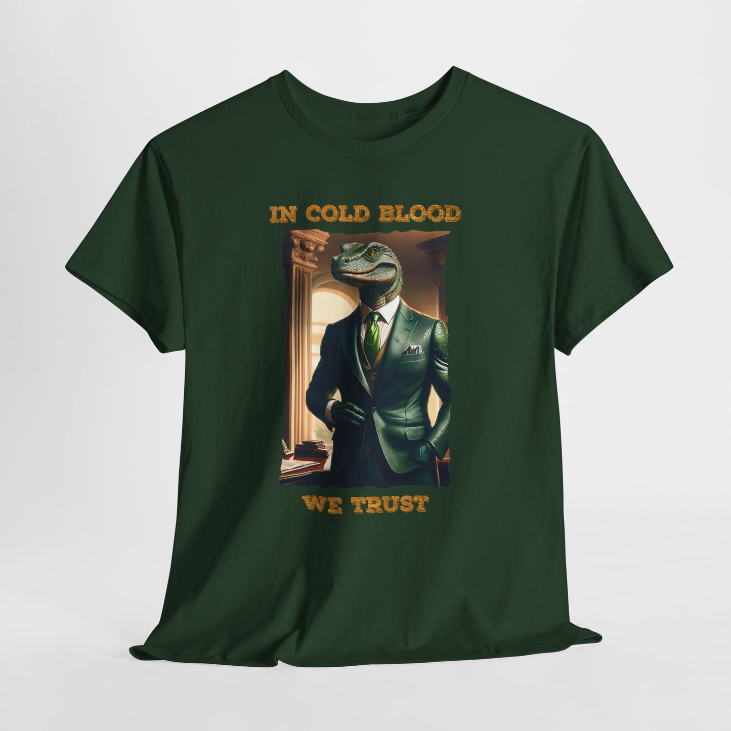 In Cold Blood We Trust Shirt - Reptilian Meme Political Satire Tee