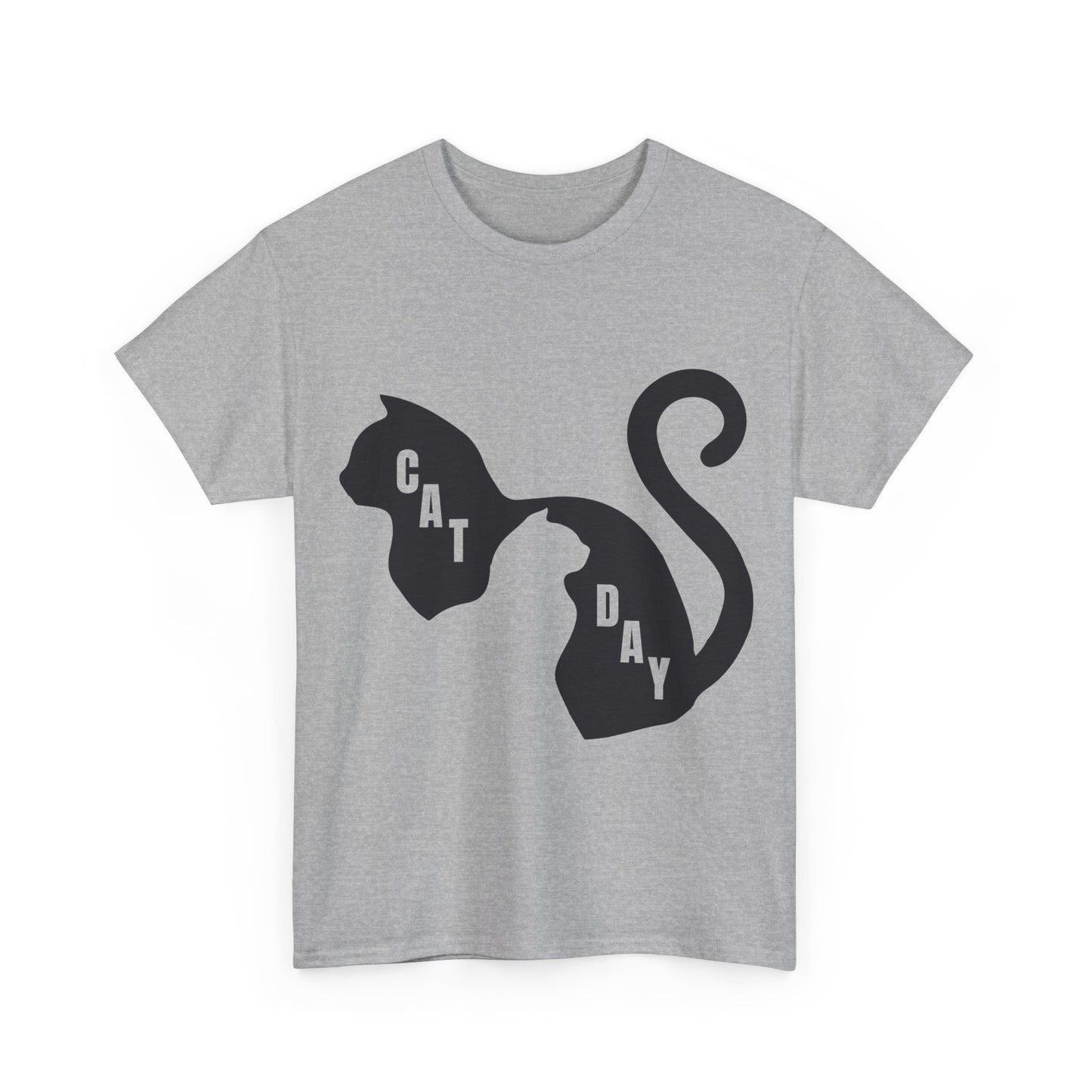 Cat Day Minimalist Black Cat Silhouette T-Shirt