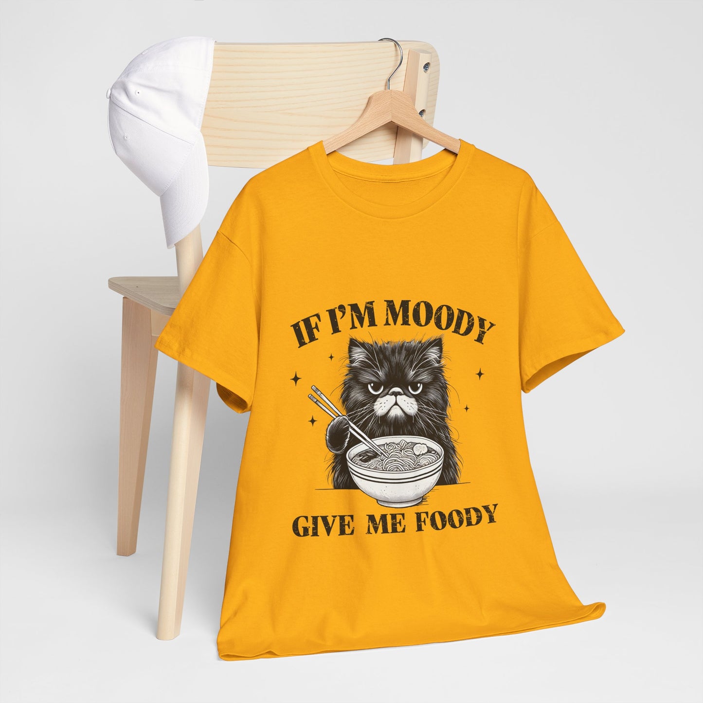 Grumpy Ramen Cat T-Shirt - Moody Kitty Noodles Tee
