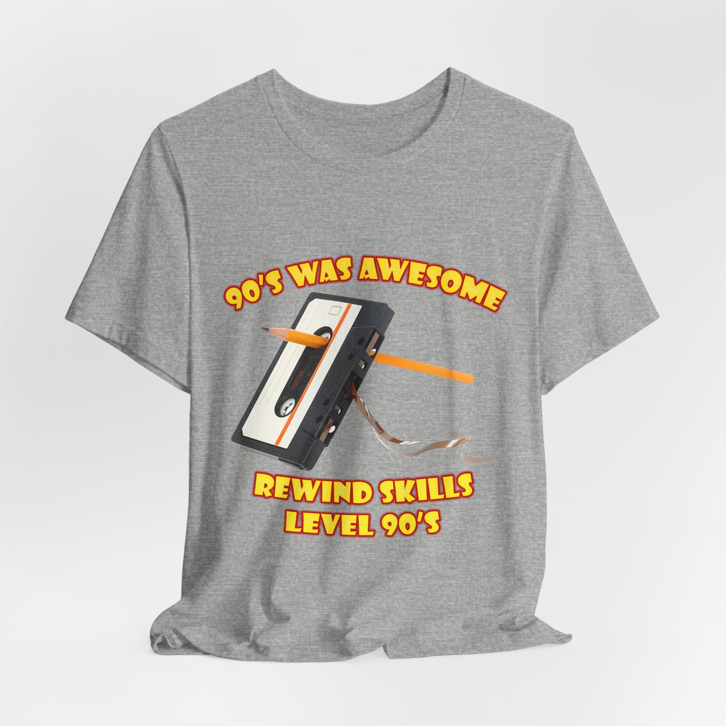Rewind Skills Level 90er T-Shirt - Kassette mit Bleistift