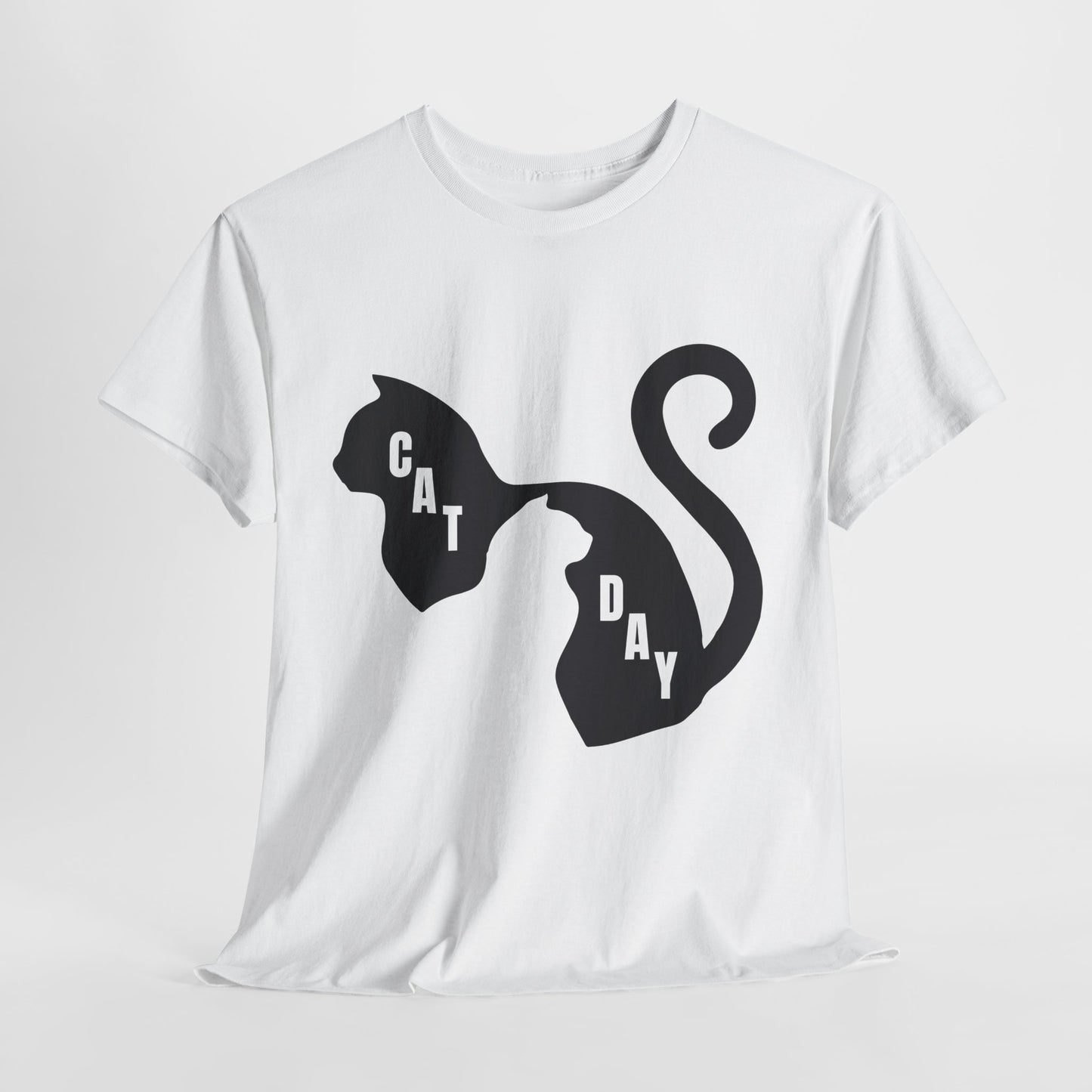 Cat Day Minimalist Black Cat Silhouette T-Shirt