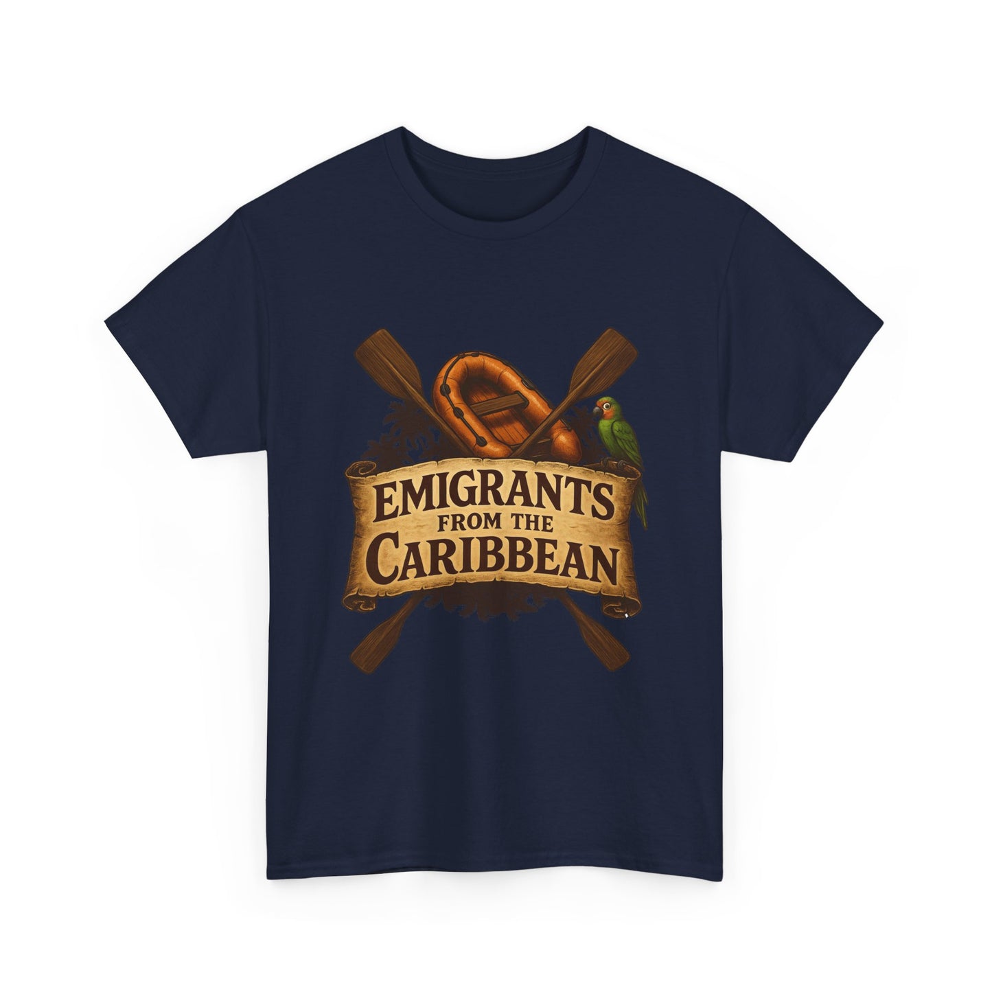 Emigrants from the Caribbean - Funny Pirate-Style Tropical Escape T-Shirt