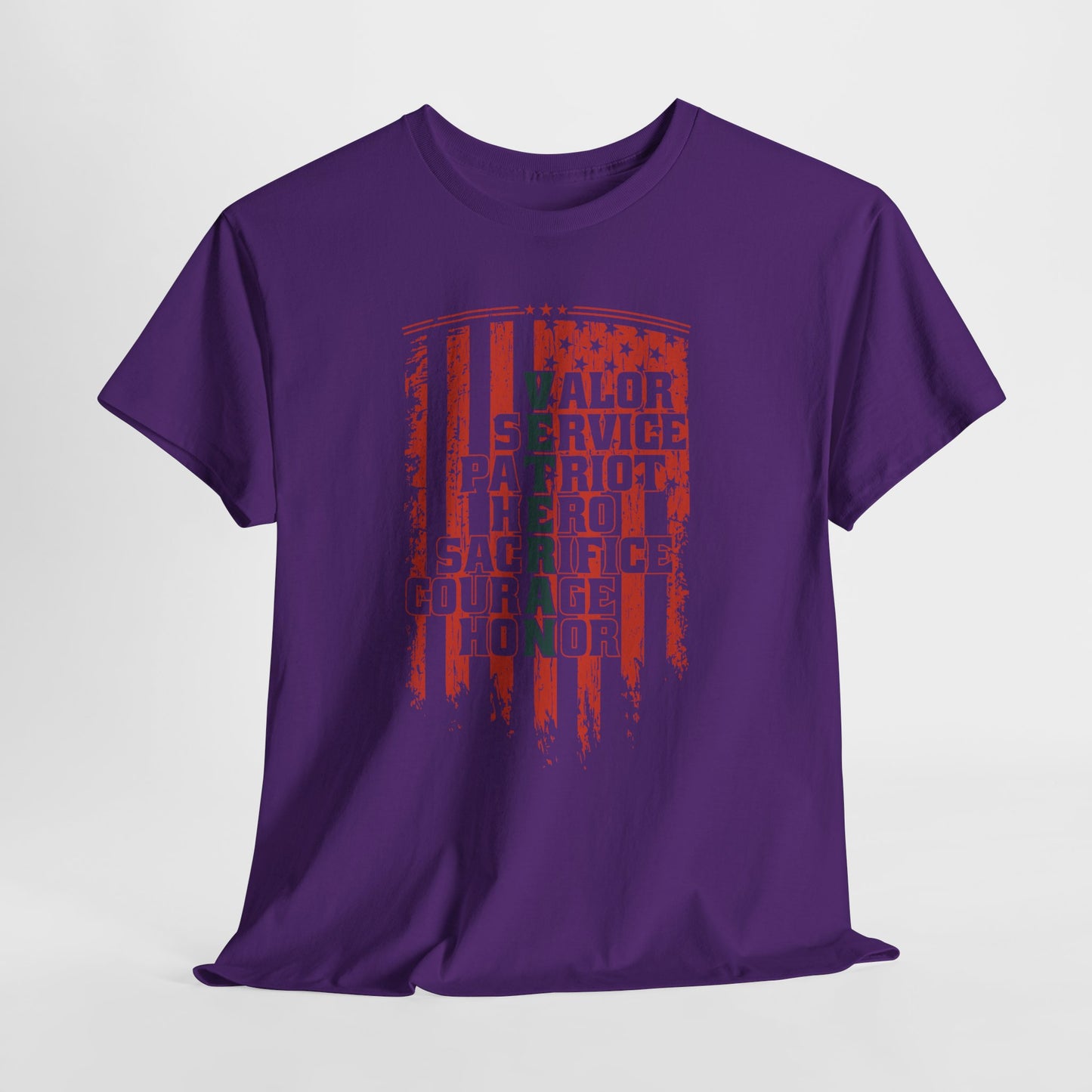 Veteran Word Art T-Shirt - Military Acronym Flag Tee