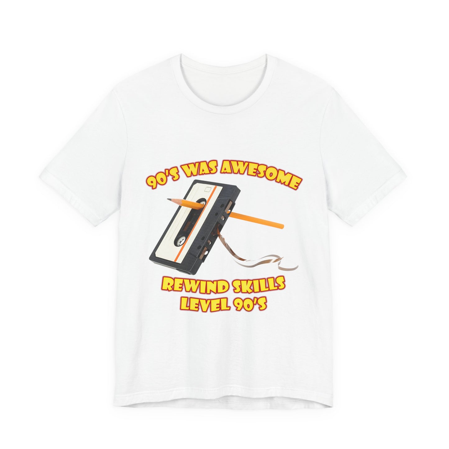 Rewind Skills Level 90er T-Shirt - Kassette mit Bleistift