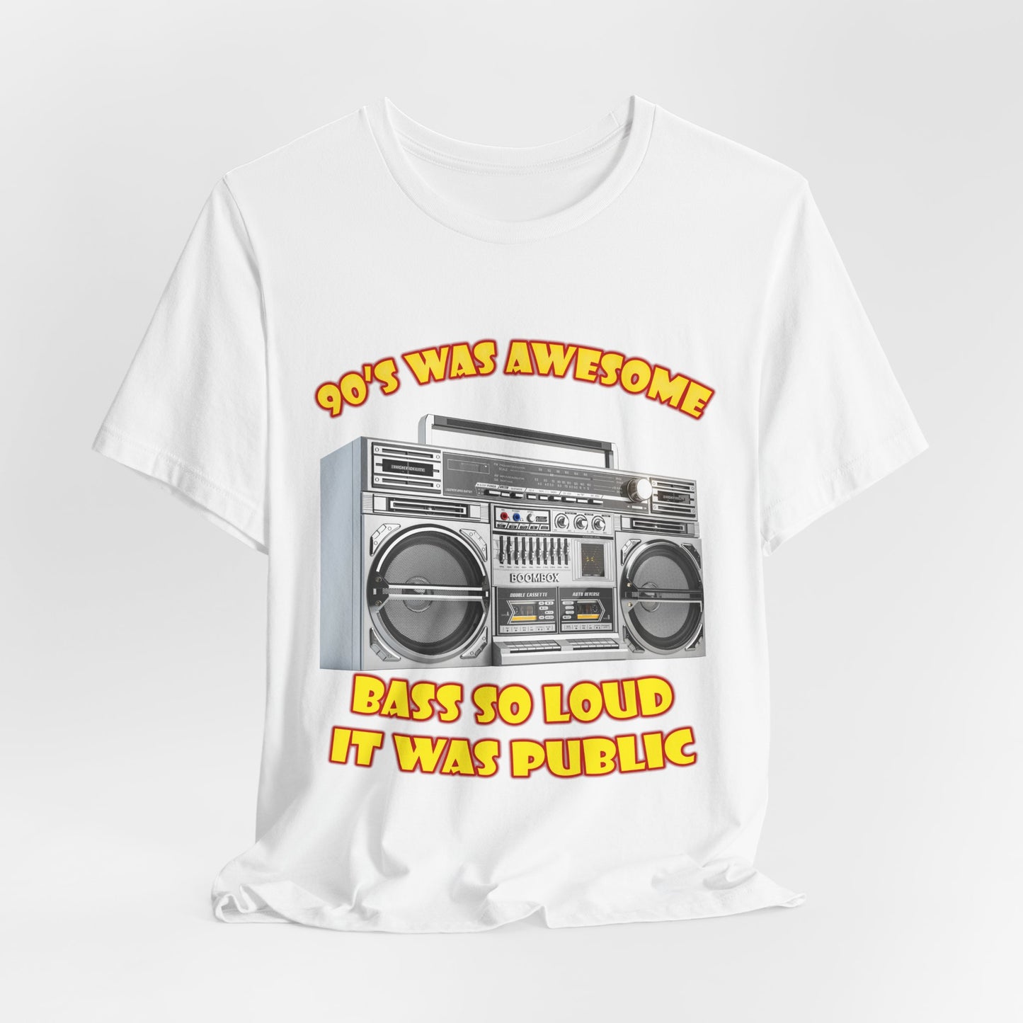 Bass So Loud It Was Public T-Shirt - Retro Boombox 90s Tee