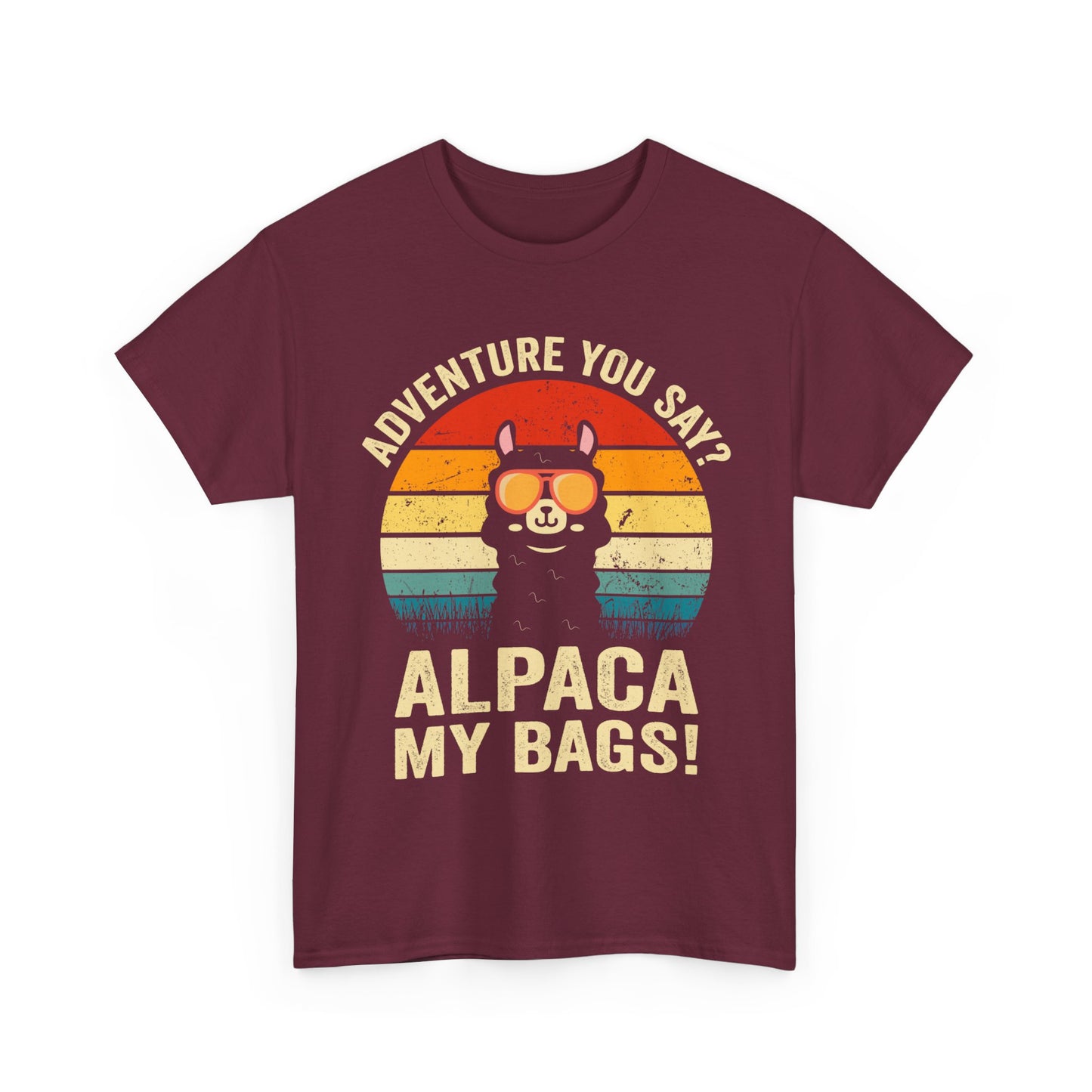 Alpaca My Bags T-Shirt - Funny Llama Travel Retro Sunset Tee