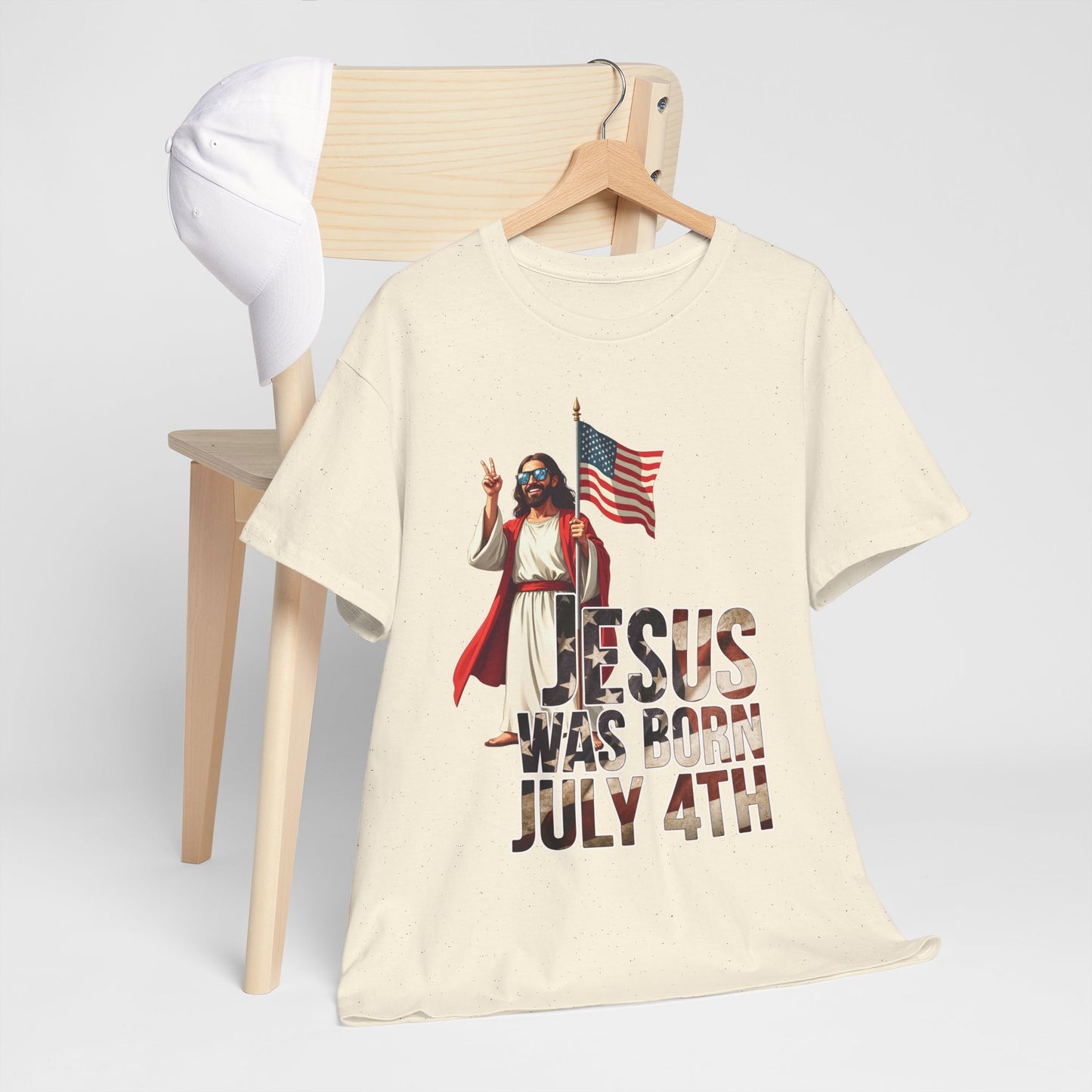 Jesus Was Born July 4th T-Shirt - Patriotic Christian Tee for True Americans