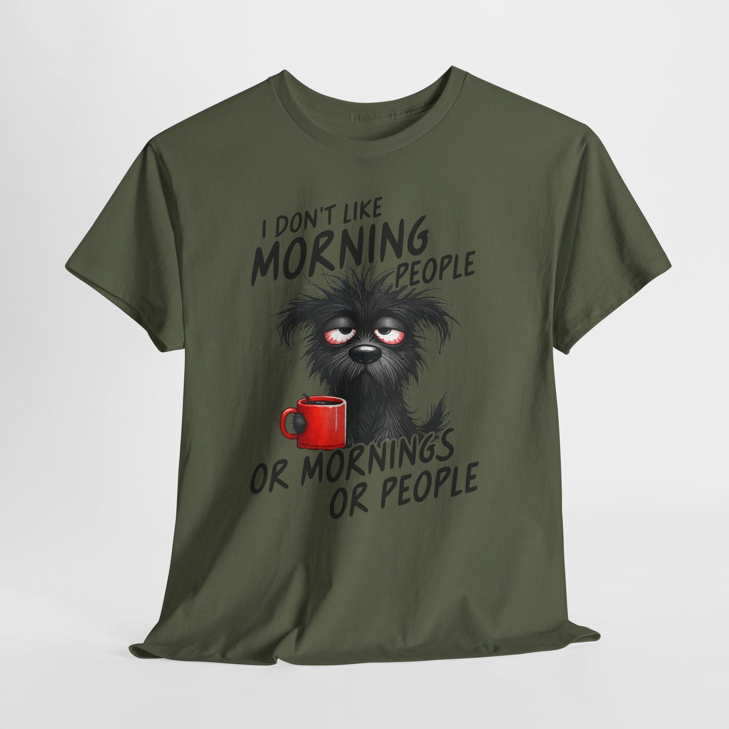 Grumpy Morning Dog T-Shirt - Funny Coffee Tee
