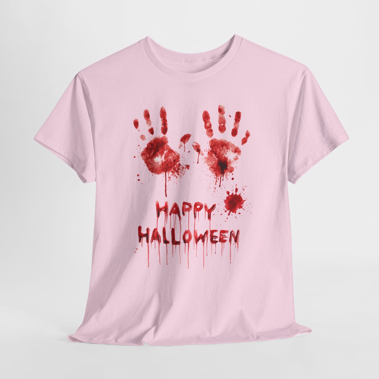Happy Halloween Blood Handprints T-Shirt - Dripping Horror Tee