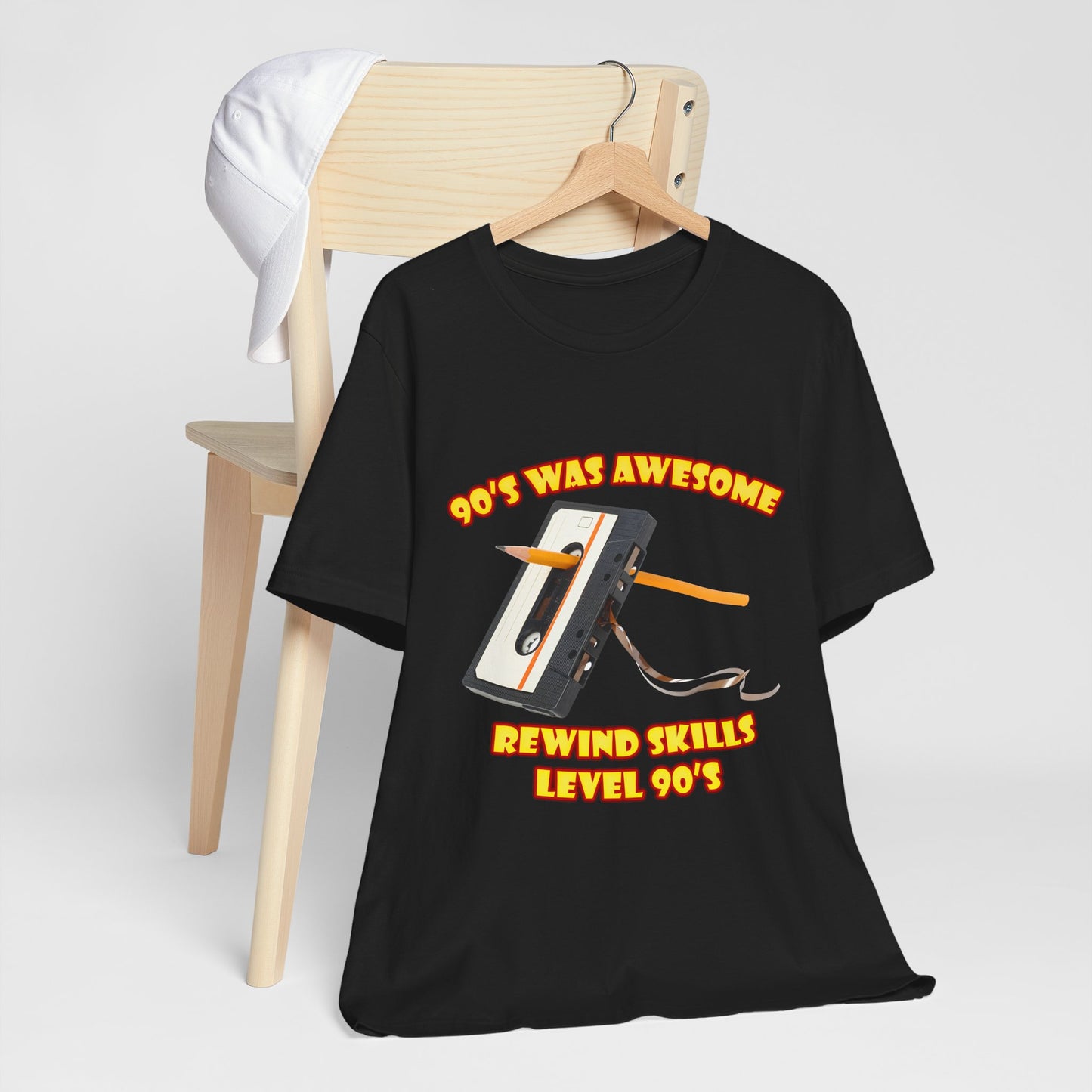 Rewind Skills Level 90er T-Shirt - Kassette mit Bleistift