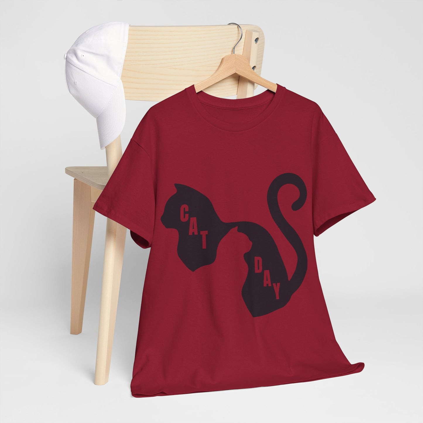 Cat Day Minimalist Black Cat Silhouette T-Shirt
