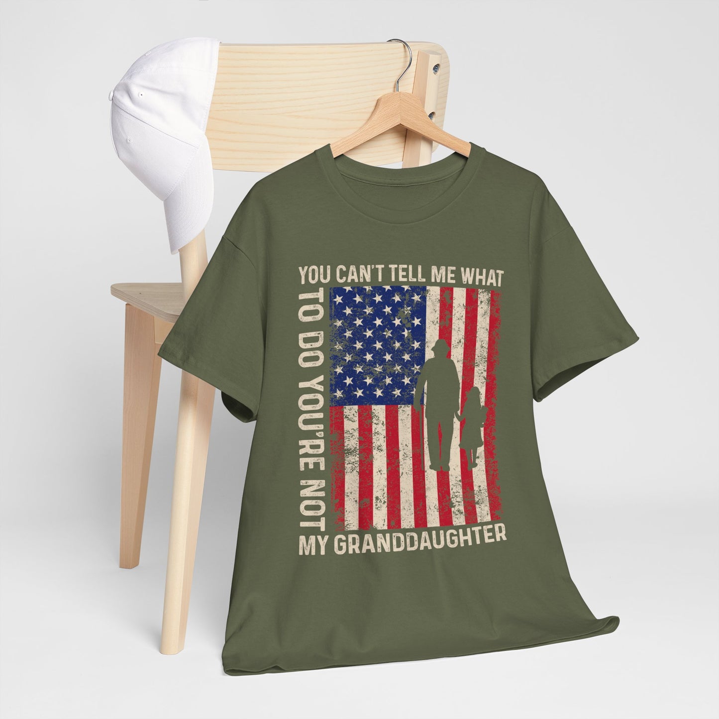 You Cannot Tell Me What To Do T-Shirt - Grandpa & Granddaughter Patriotic Tee