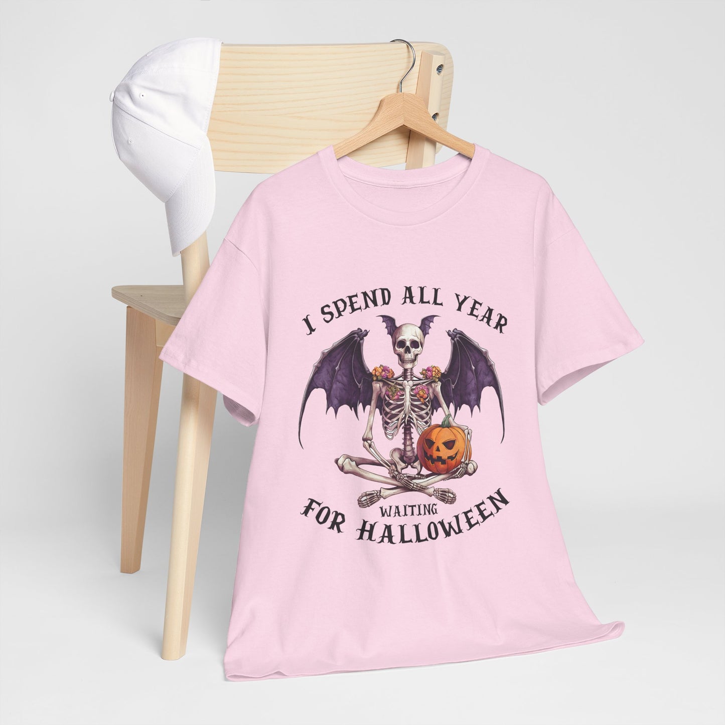 Koszulka z nietoperzowym szkieletem i dynią – gotycka koszulka na Halloween z dynią Jack-o-Lantern, upiorny prezent na święta dla kobiet i mężczyzn