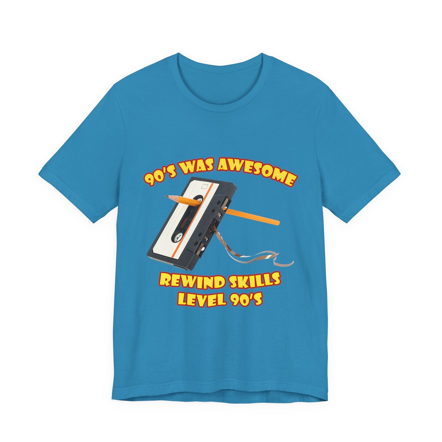 Rewind Skills Level 90er T-Shirt - Kassette mit Bleistift