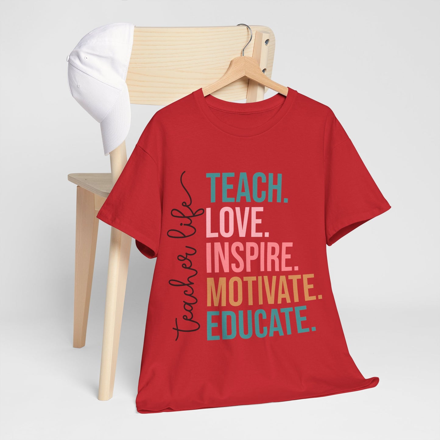 Teach Love Inspire Motivate Educate Shirt - Minimalist Teacher Life Tee, Positive Education Shirt Gift for Educators & Coaches