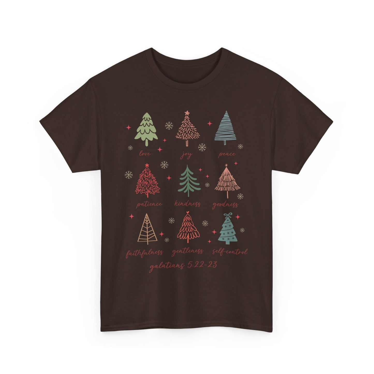 Fruits of the Spirit Christmas T-Shirt - Galatians 5:22-23 Faith Tee