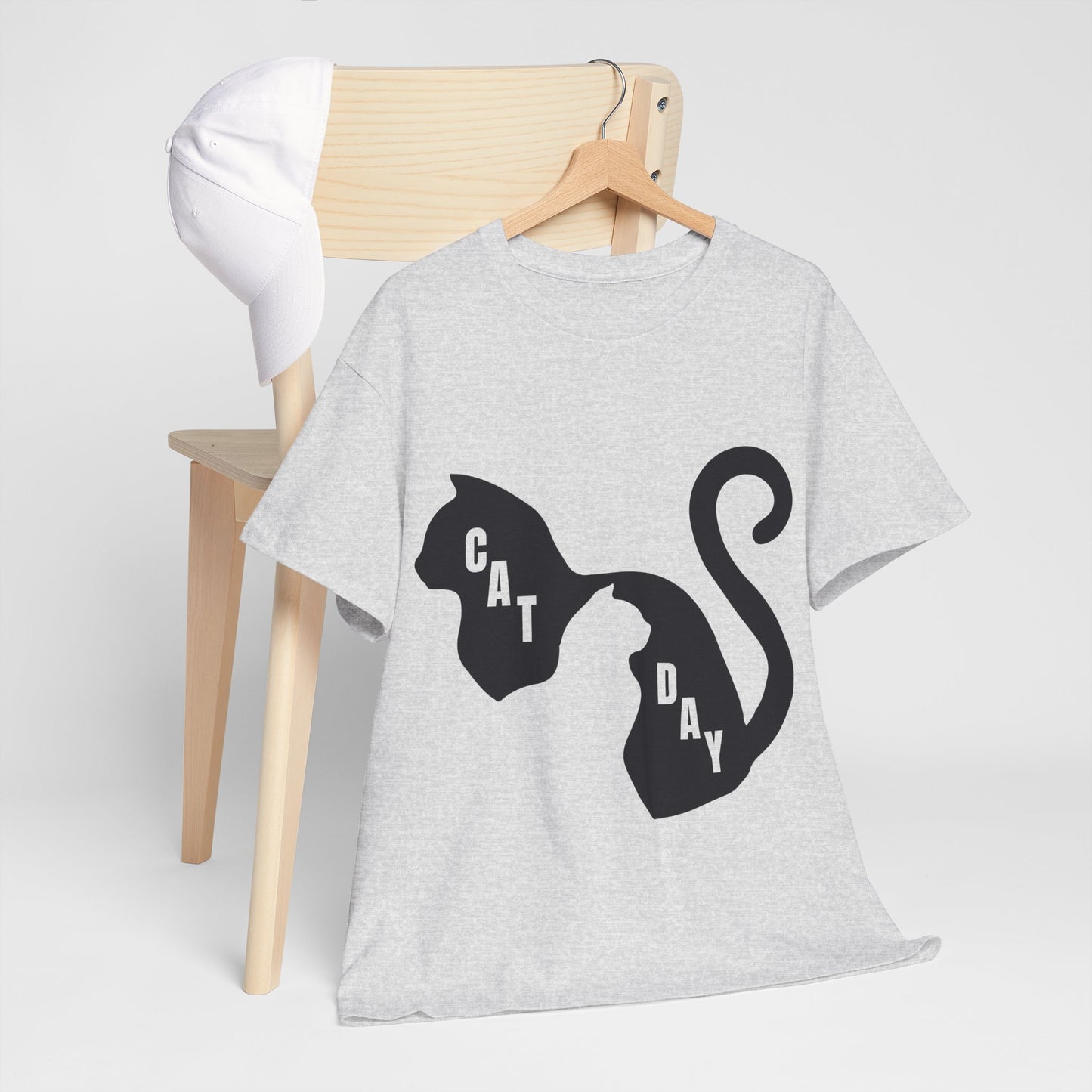 Cat Day Minimalist Black Cat Silhouette T-Shirt