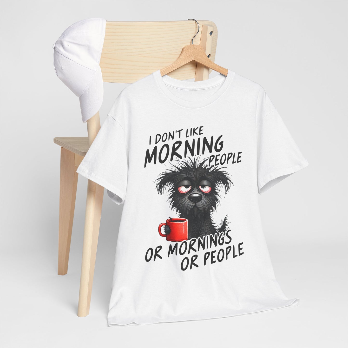 Grumpy Morning Dog T-Shirt - Funny Coffee Tee