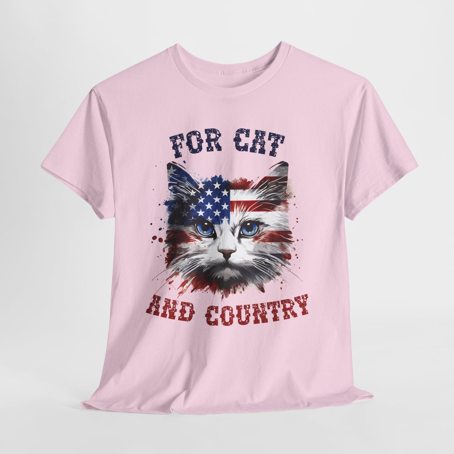 For Cat and Country Shirt - Patriotic USA Flag Cat Tee