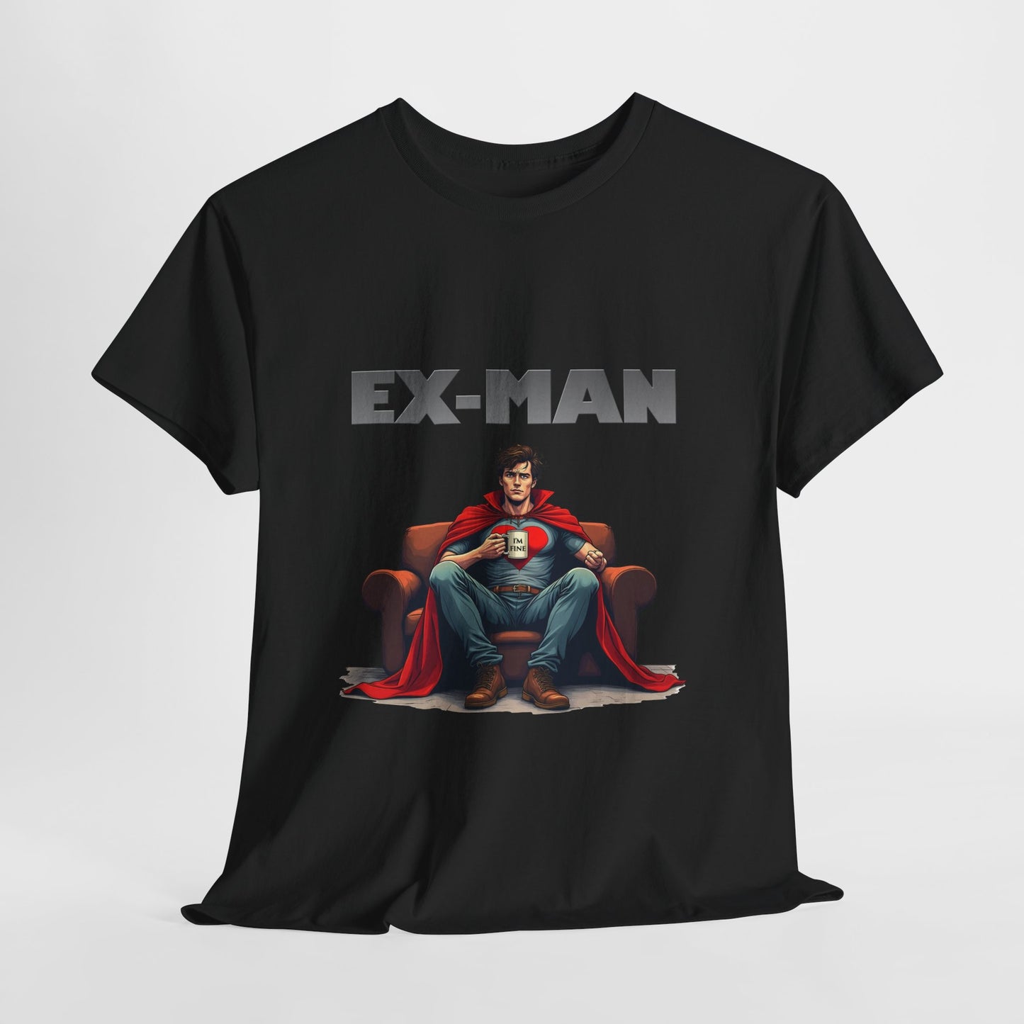 EX-MAN - Funny Superhero Breakup Parody T-Shirt | Heartbroken Comic Antihero Tee for Marvel Fans