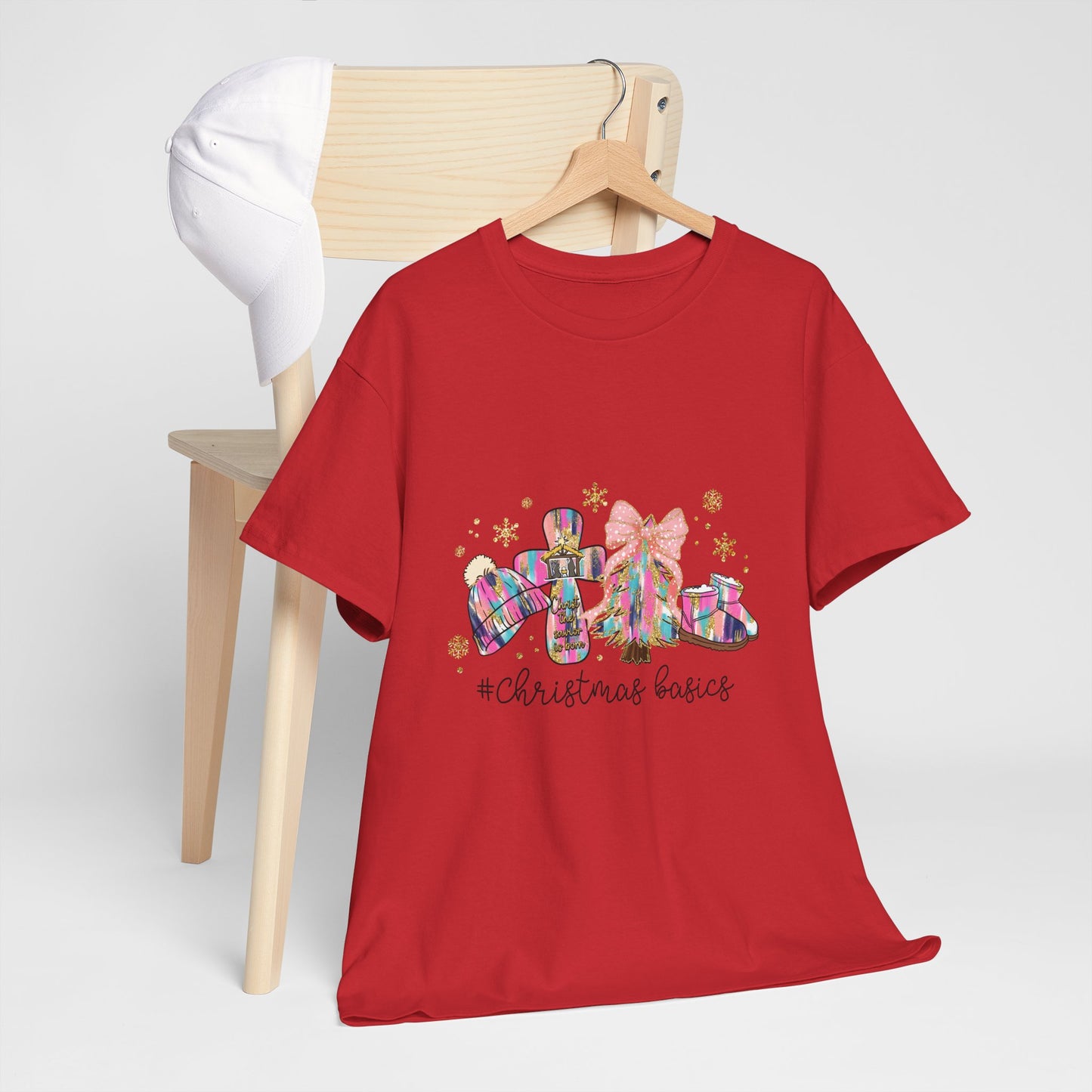 Christ the Savior Is Born T-Shirt - Pastel Nativity Cross Christmas Tee