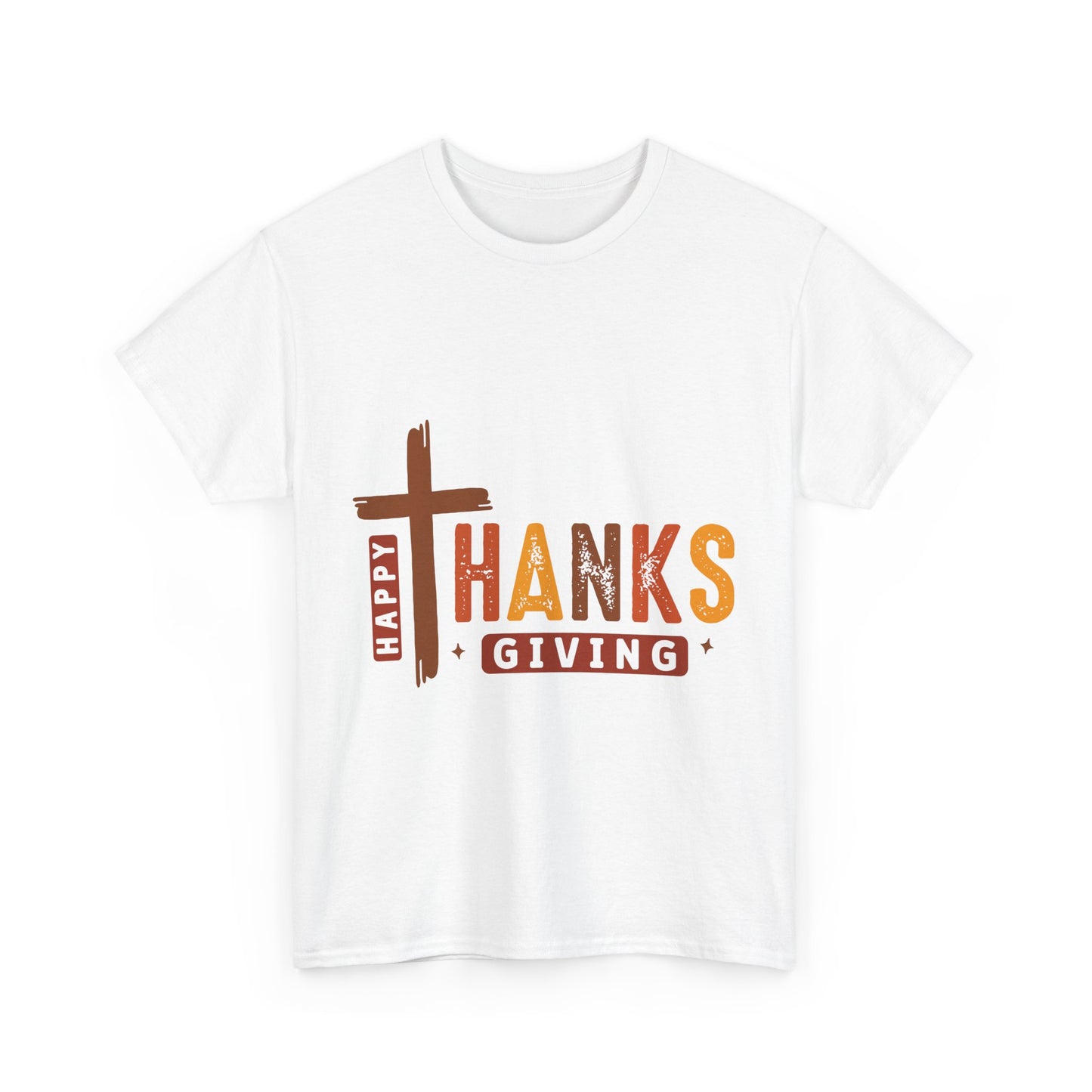 Christian Thanksgiving T-Shirt - Faith-Based “THANKS” Cross Jesus Tee