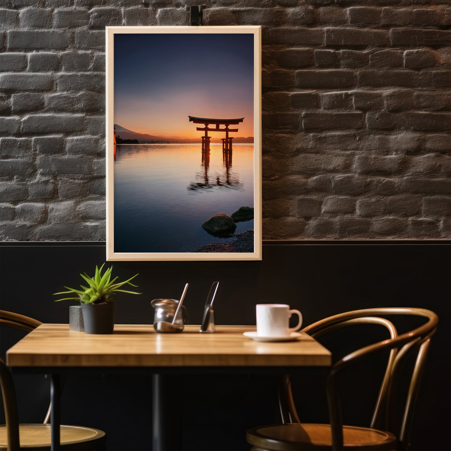 Japanisches Torii-Tor bei Sonnenuntergang – Serene Japan Wall Art
