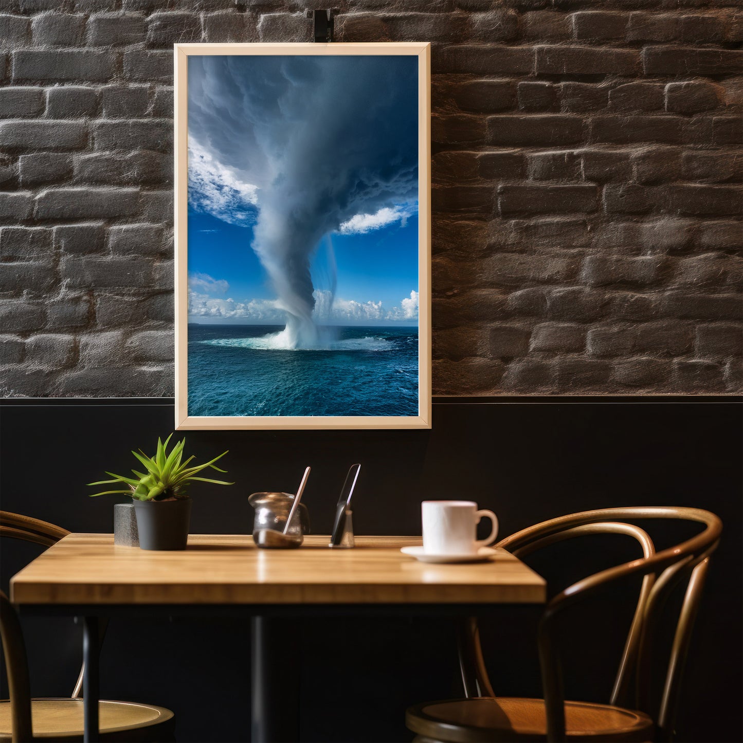 Waterspout Wall Art Set - Dramatic Sea Tornado