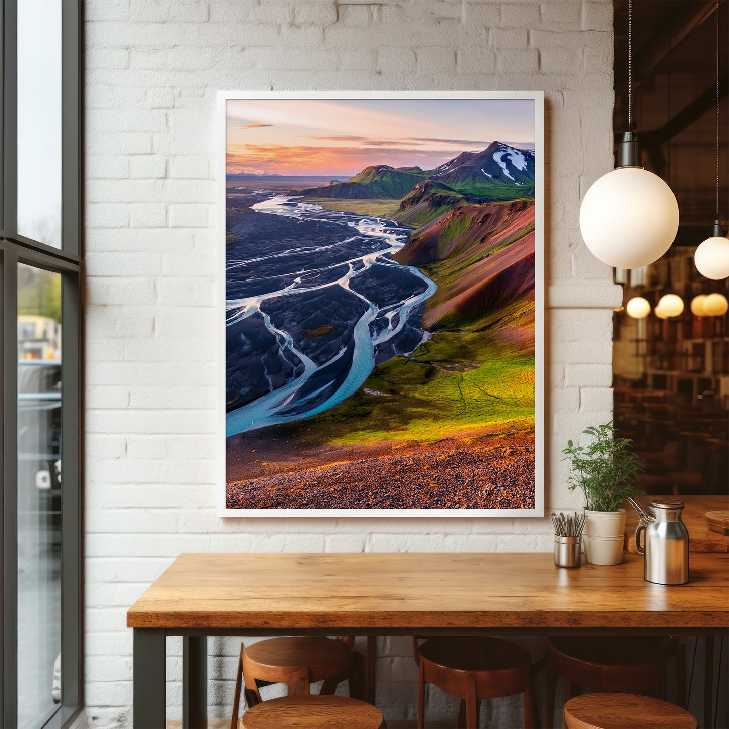 Iceland Braided Rivers Wall Art Set - Aerial Glacier Flow