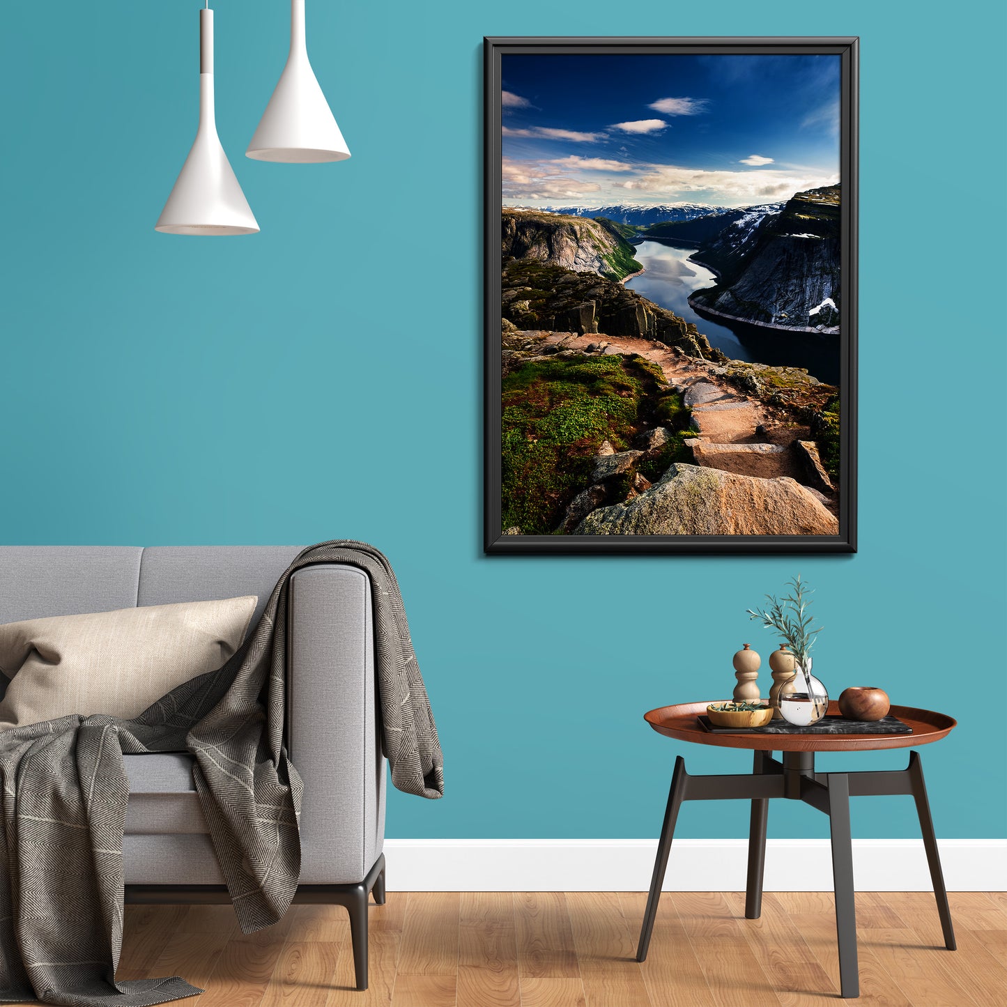 Norway Fjords Trail Photo – Cliff Path Landscape Wall Art