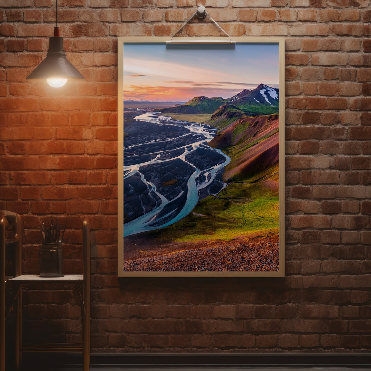 Iceland Braided Rivers Wall Art Set - Aerial Glacier Flow
