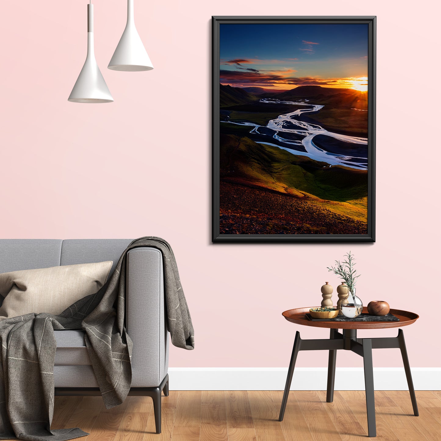 Iceland Braided Rivers Wall Art Set - Aerial Glacier Flow
